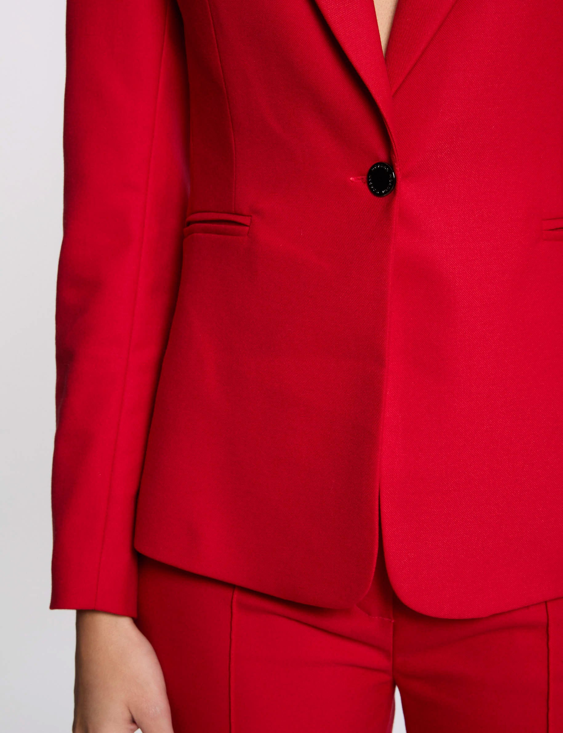 Mid-length blazer red women