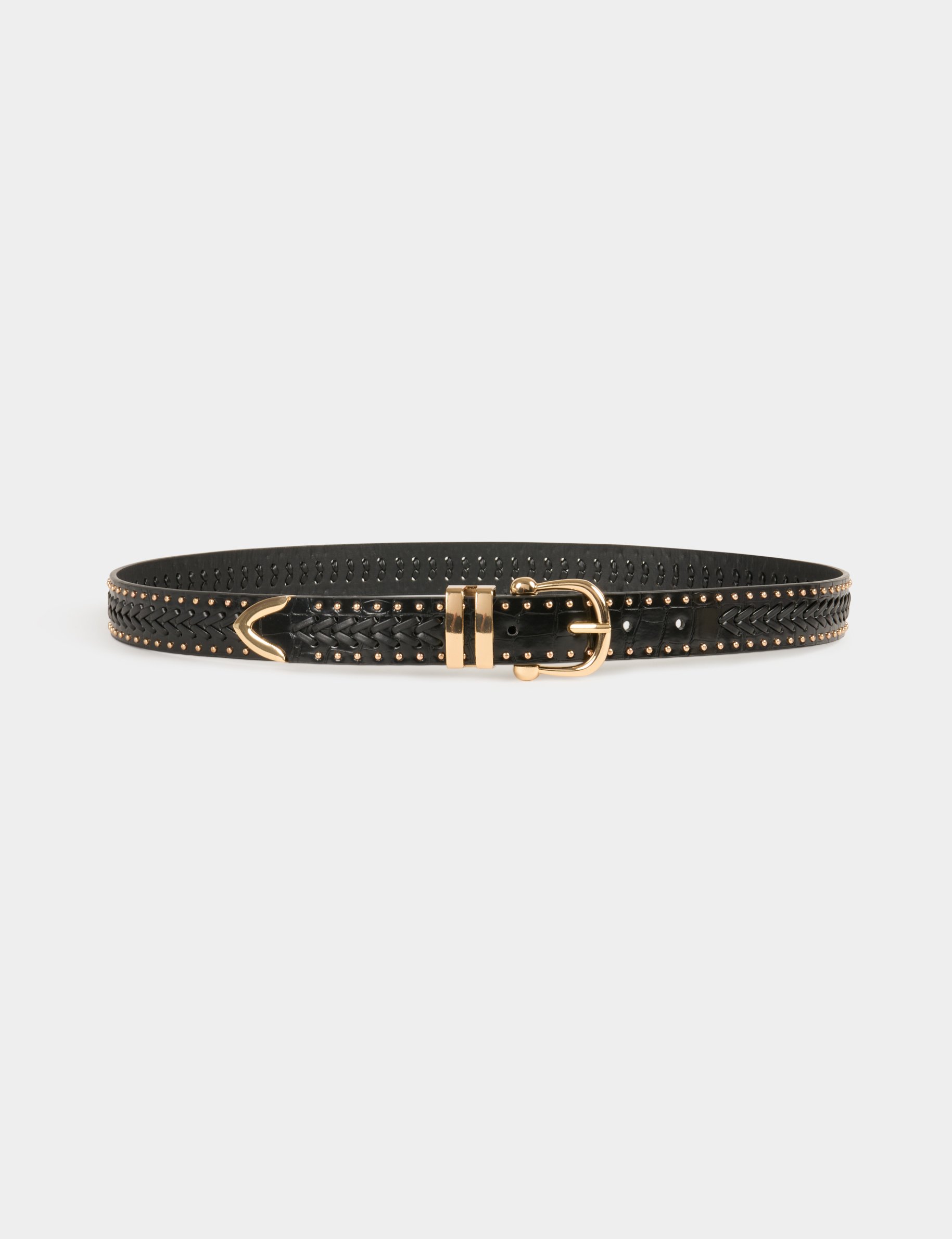 Belt croc effect and studs black women