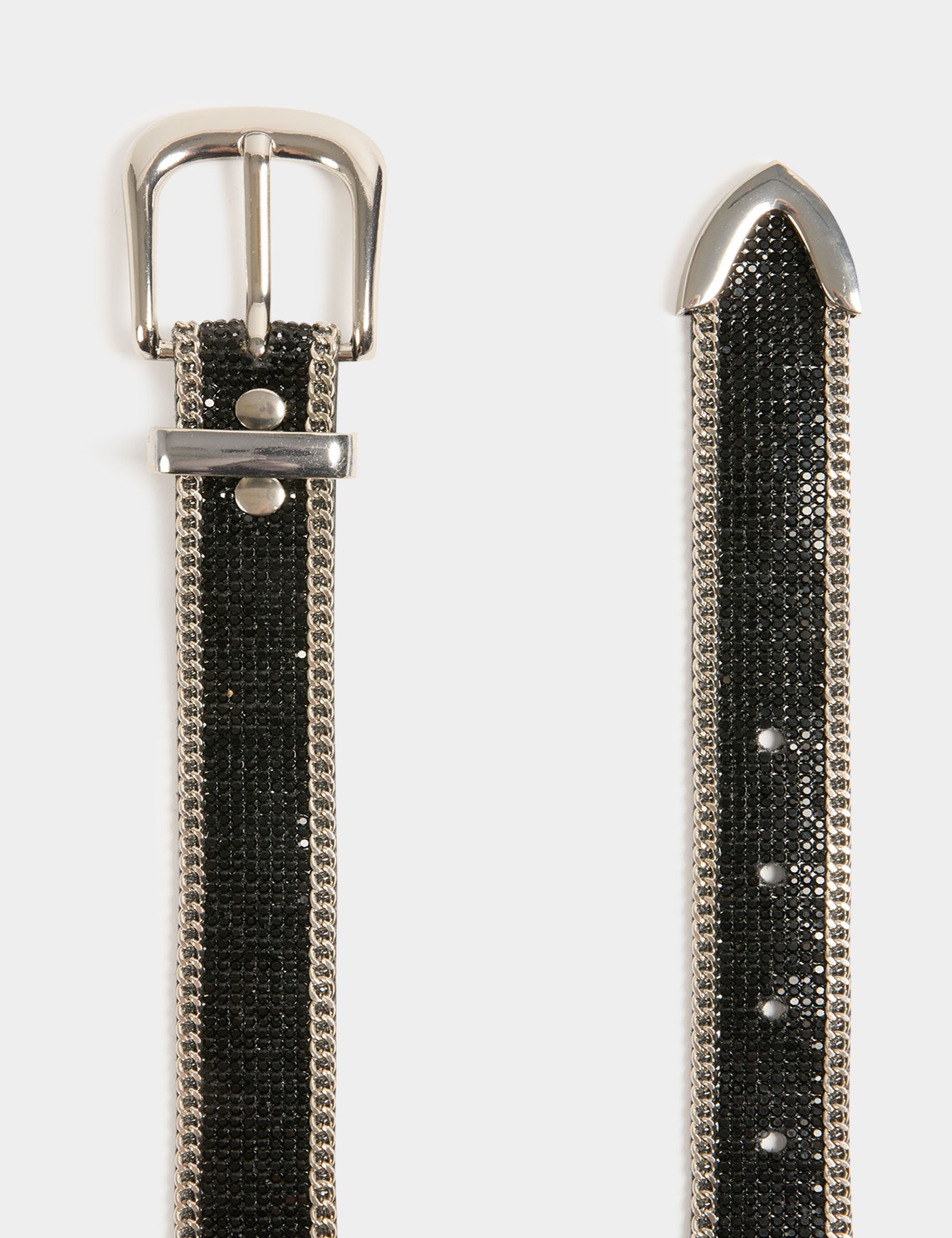 Belt with rhinestones and chains black women