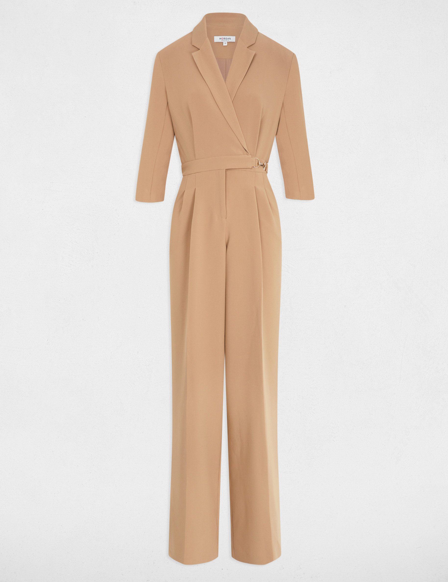 Jumpsuit wide leg camel women