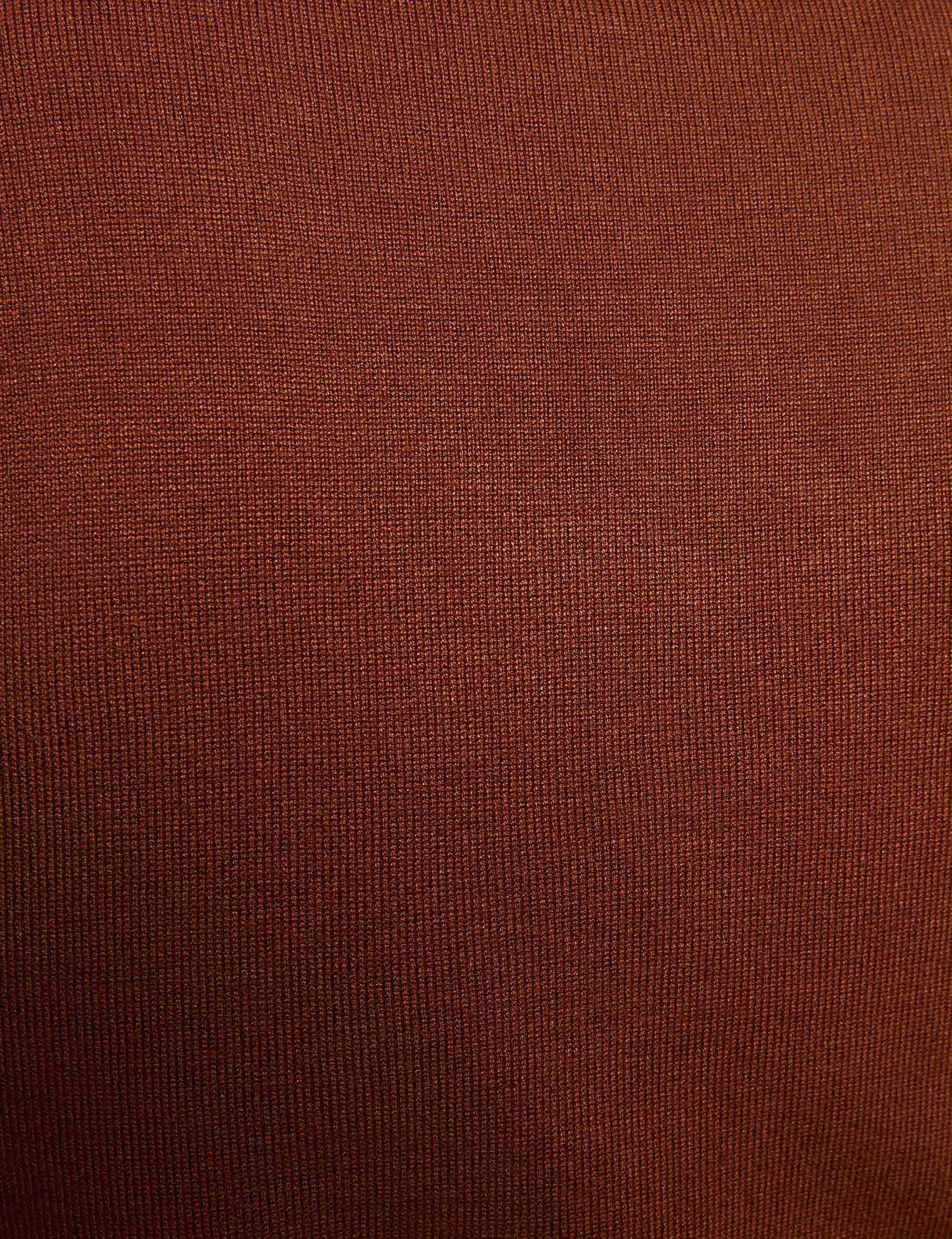 high neck sweater cognac brown women null