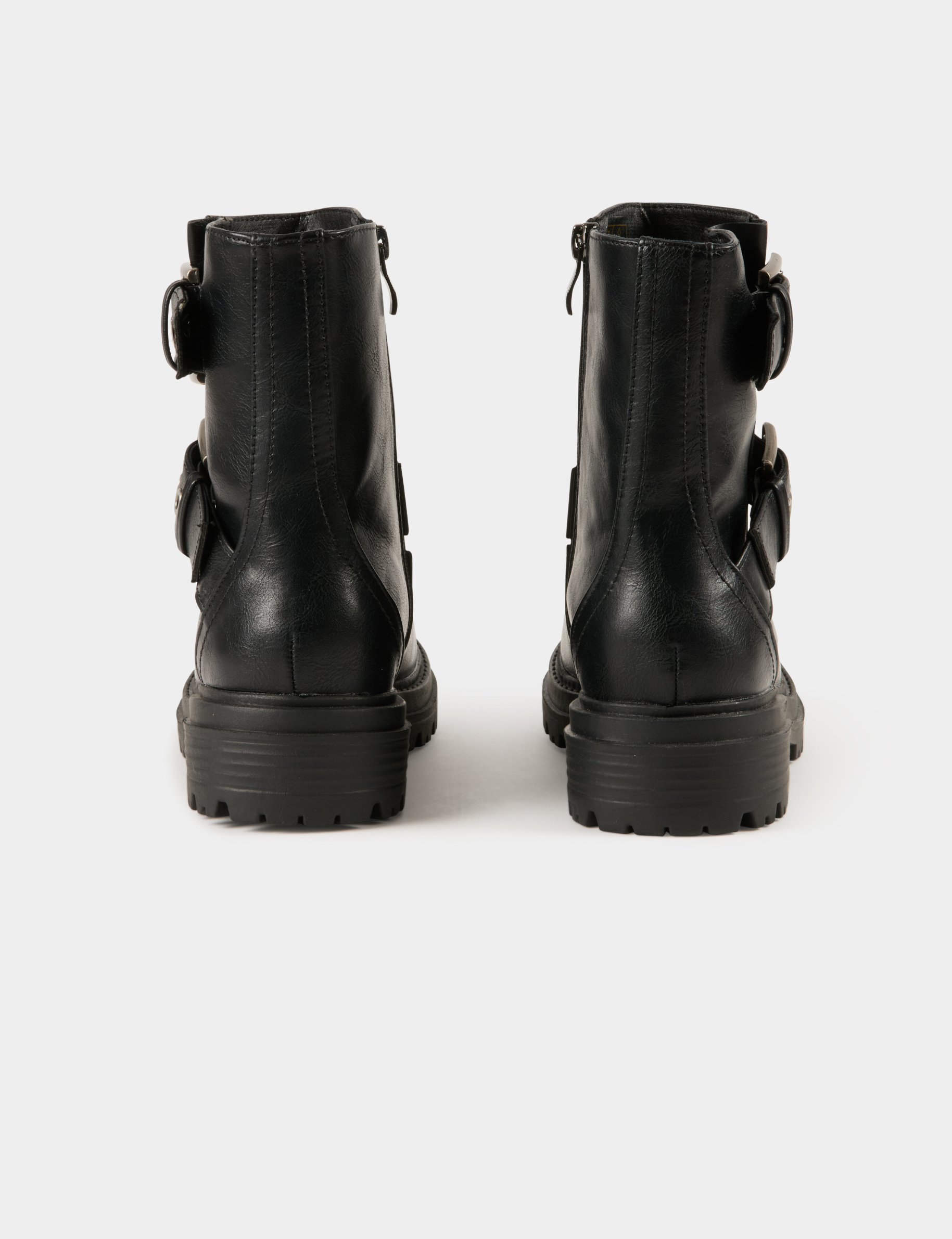 Biker boots with buckles black women | Morgan