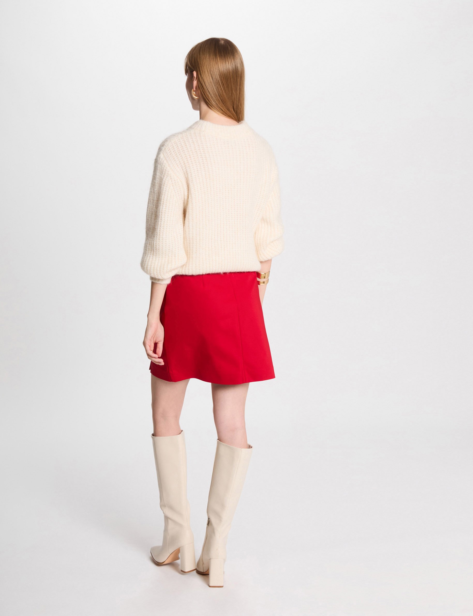 Mini skirt with buttons red women