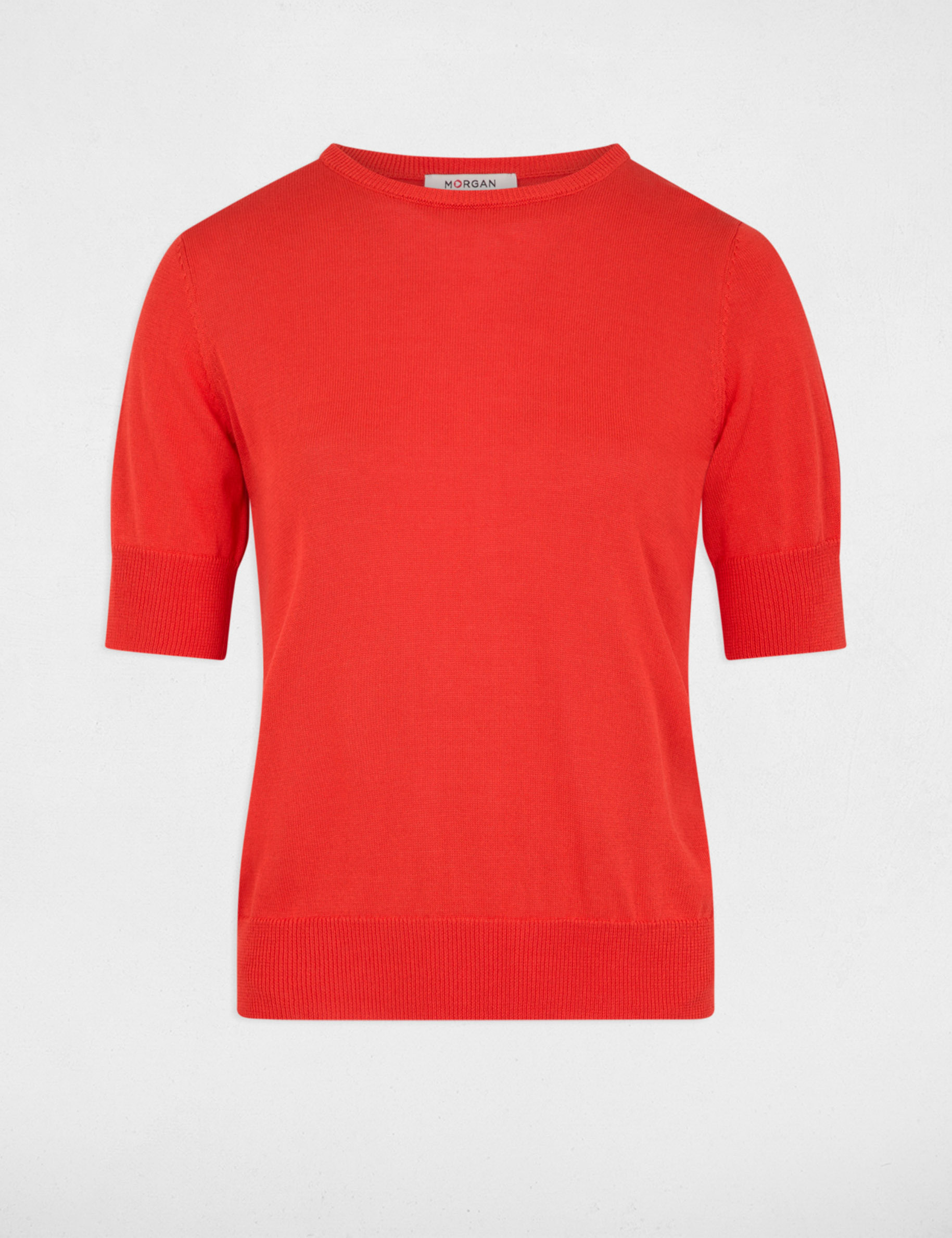 Short-sleeved jumper dark orange women