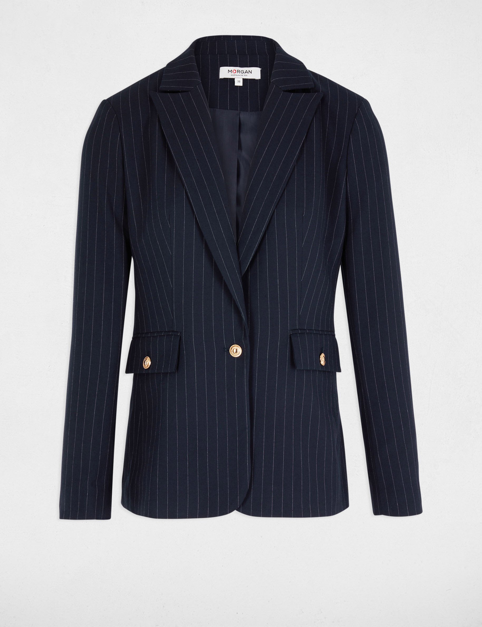 Blazer with stripes navy blue women