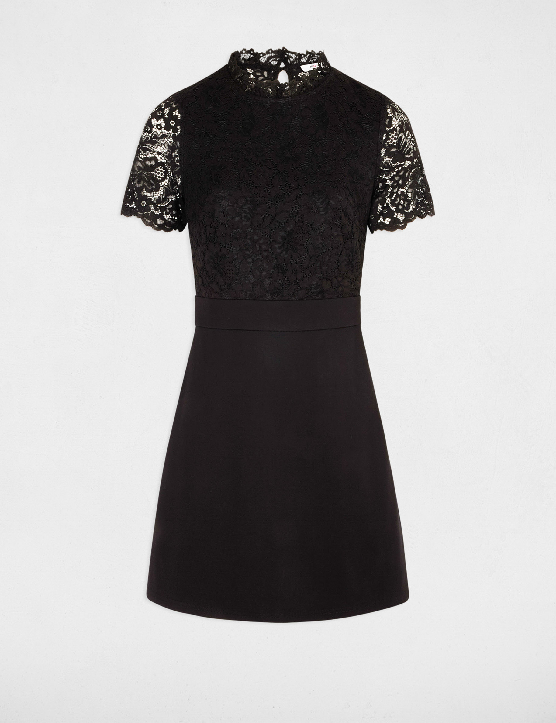 Fitted mini lace dress black women