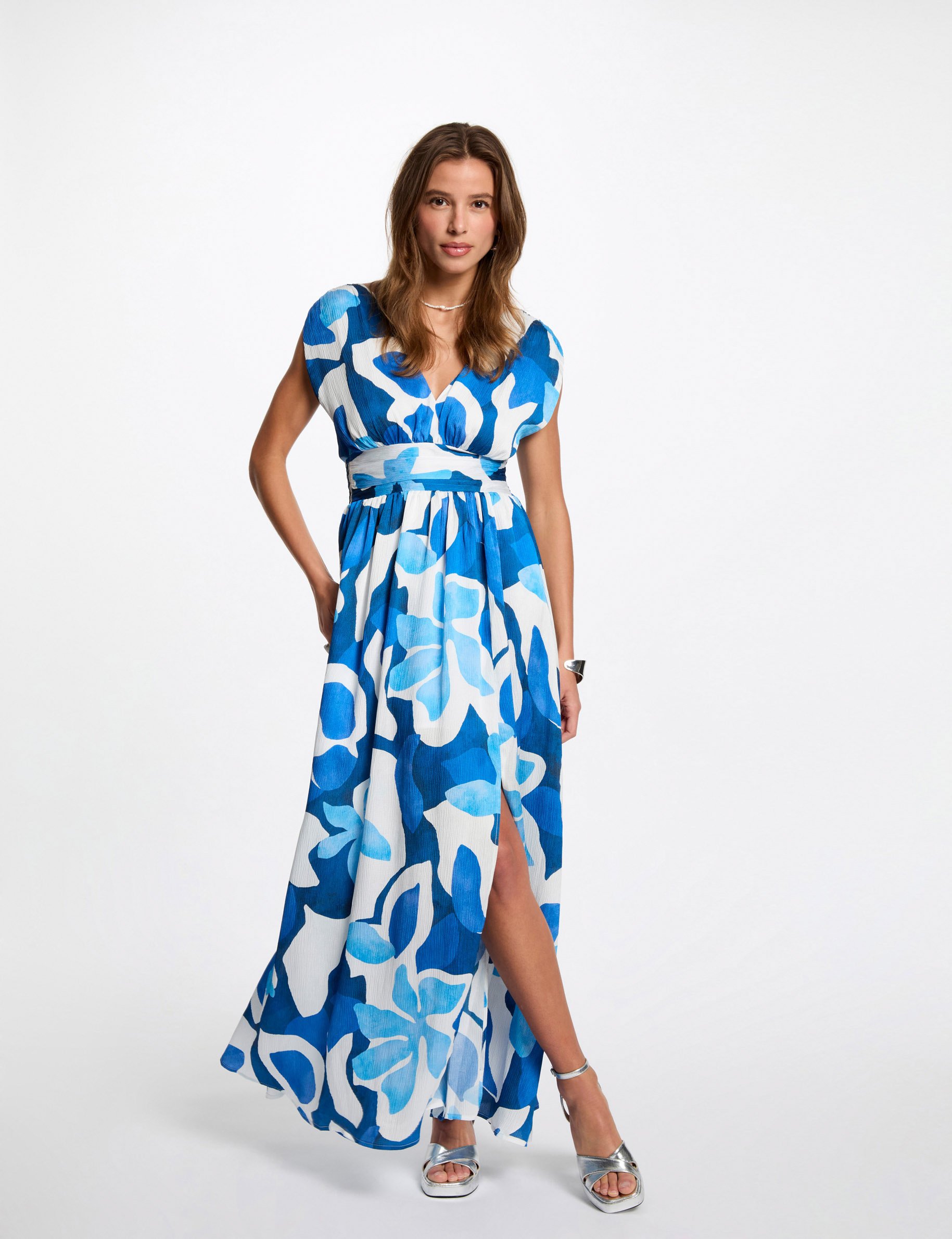 printed maxi straight dress multicolor women Printed maxi straight dress multicolor women