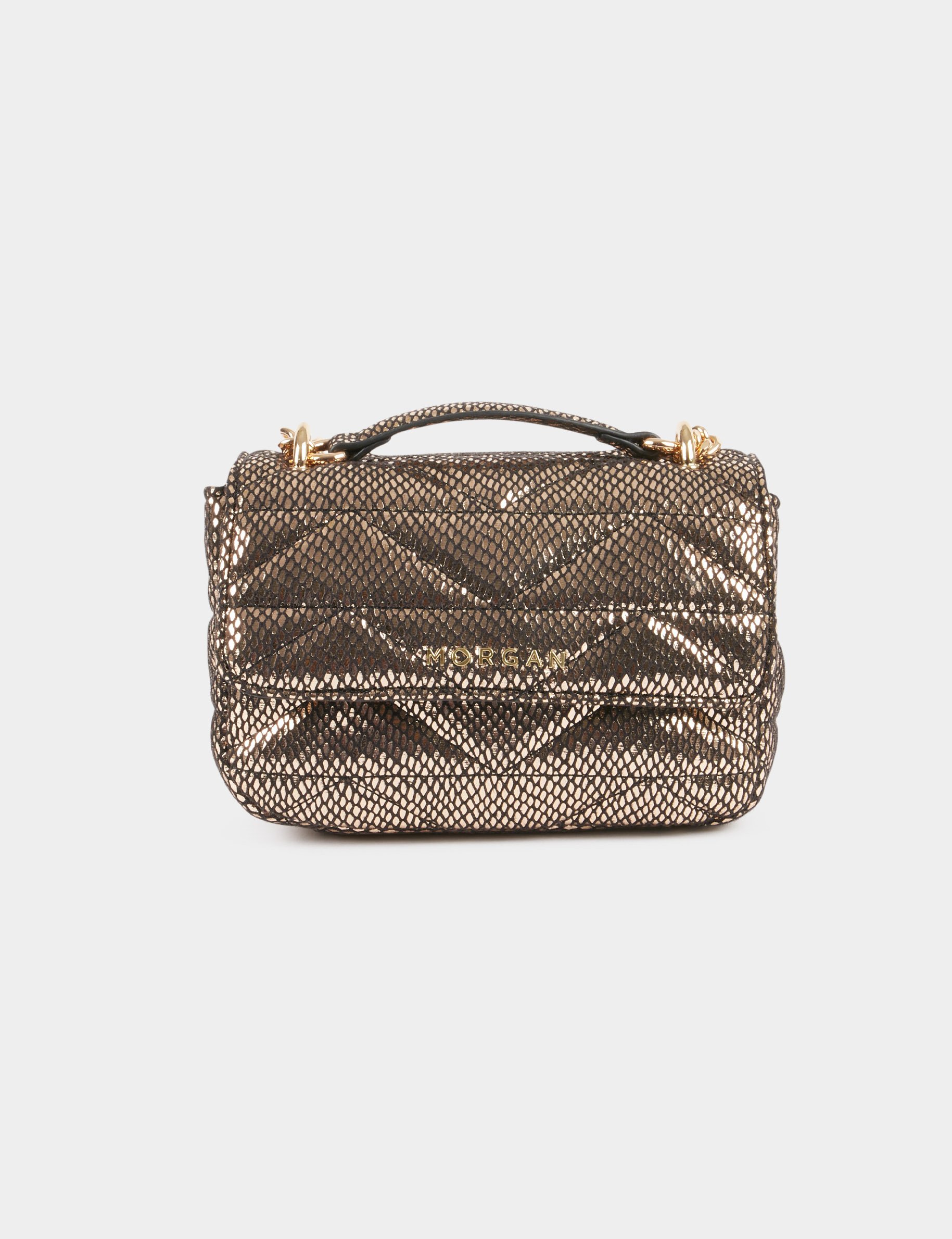 Sac pochette matelassé irisé dore femme