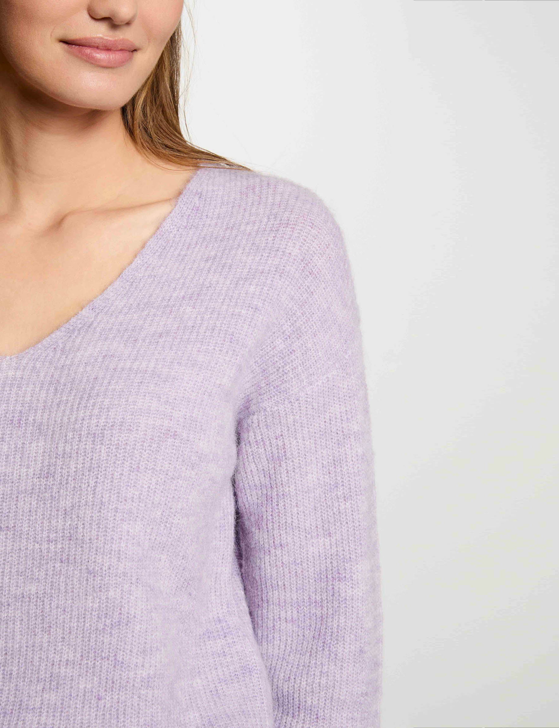 Jumper with V-neck parma purple women