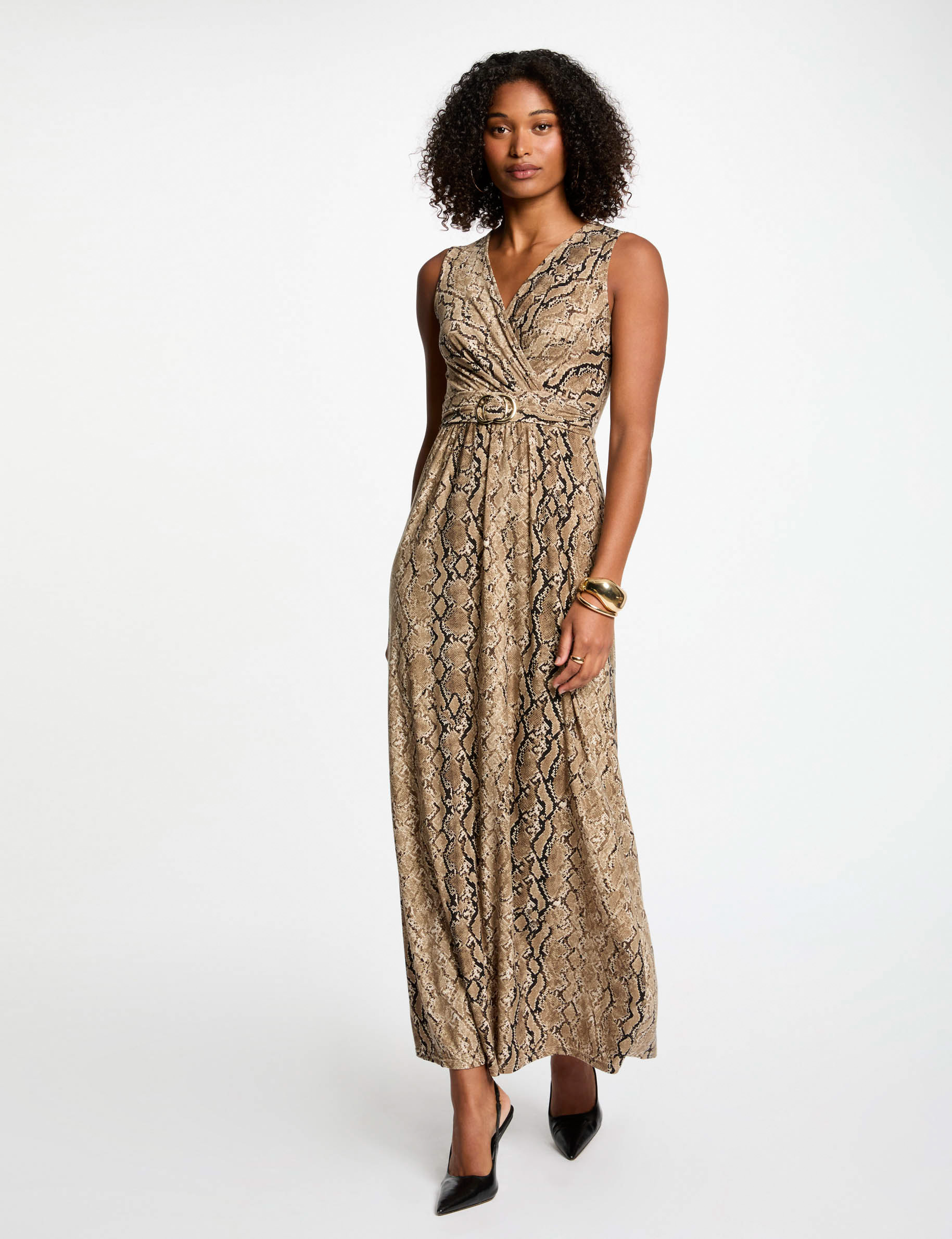 Printed maxi straight dress multicolor women