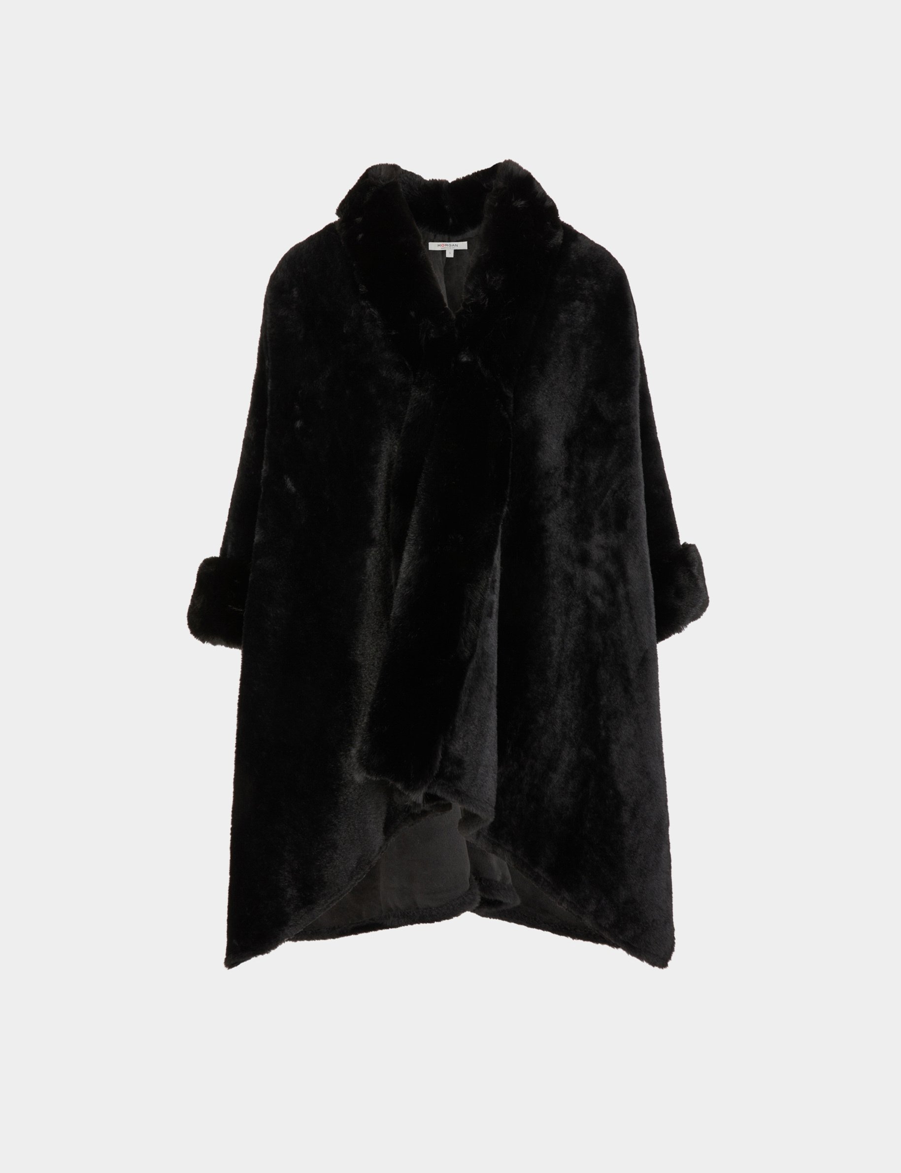 Faux fur cape black women