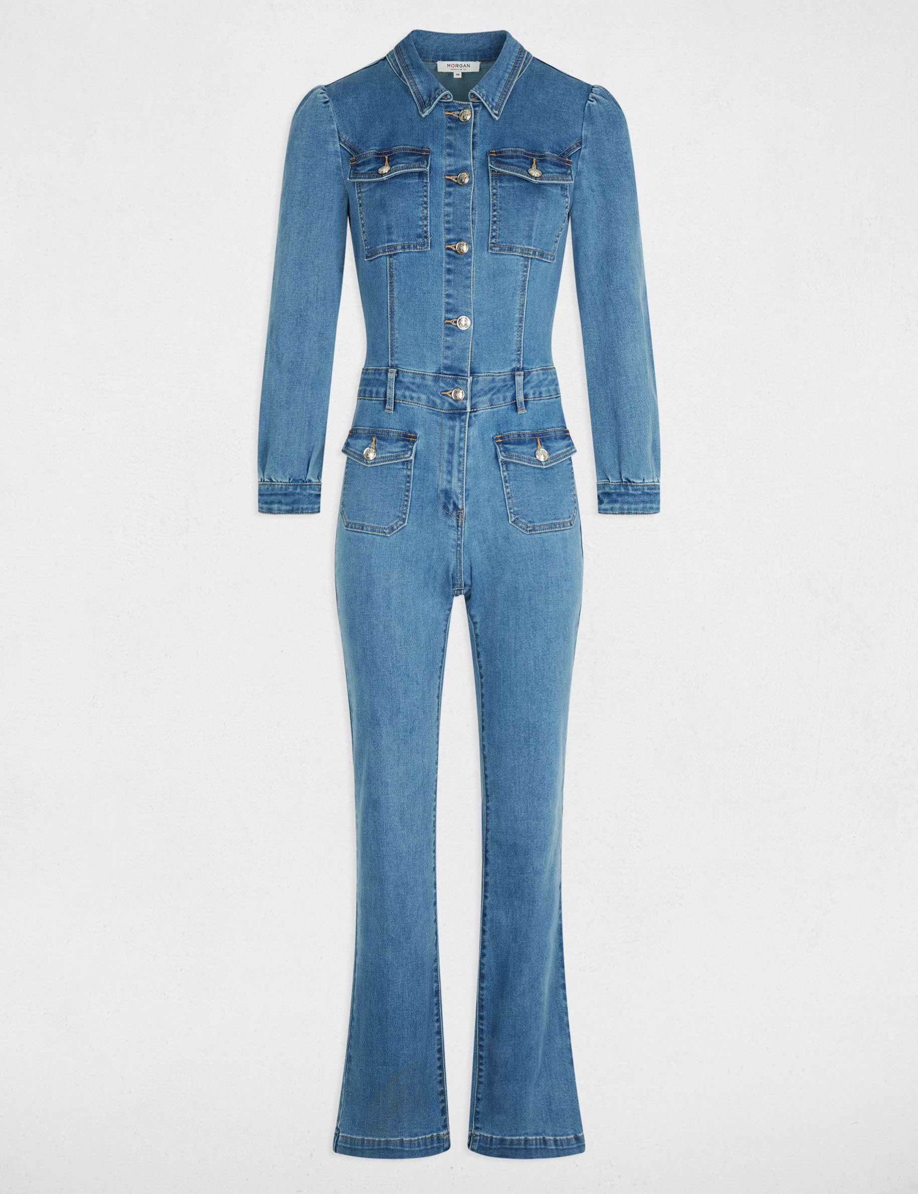 Denim jumpsuit stone wash denim women