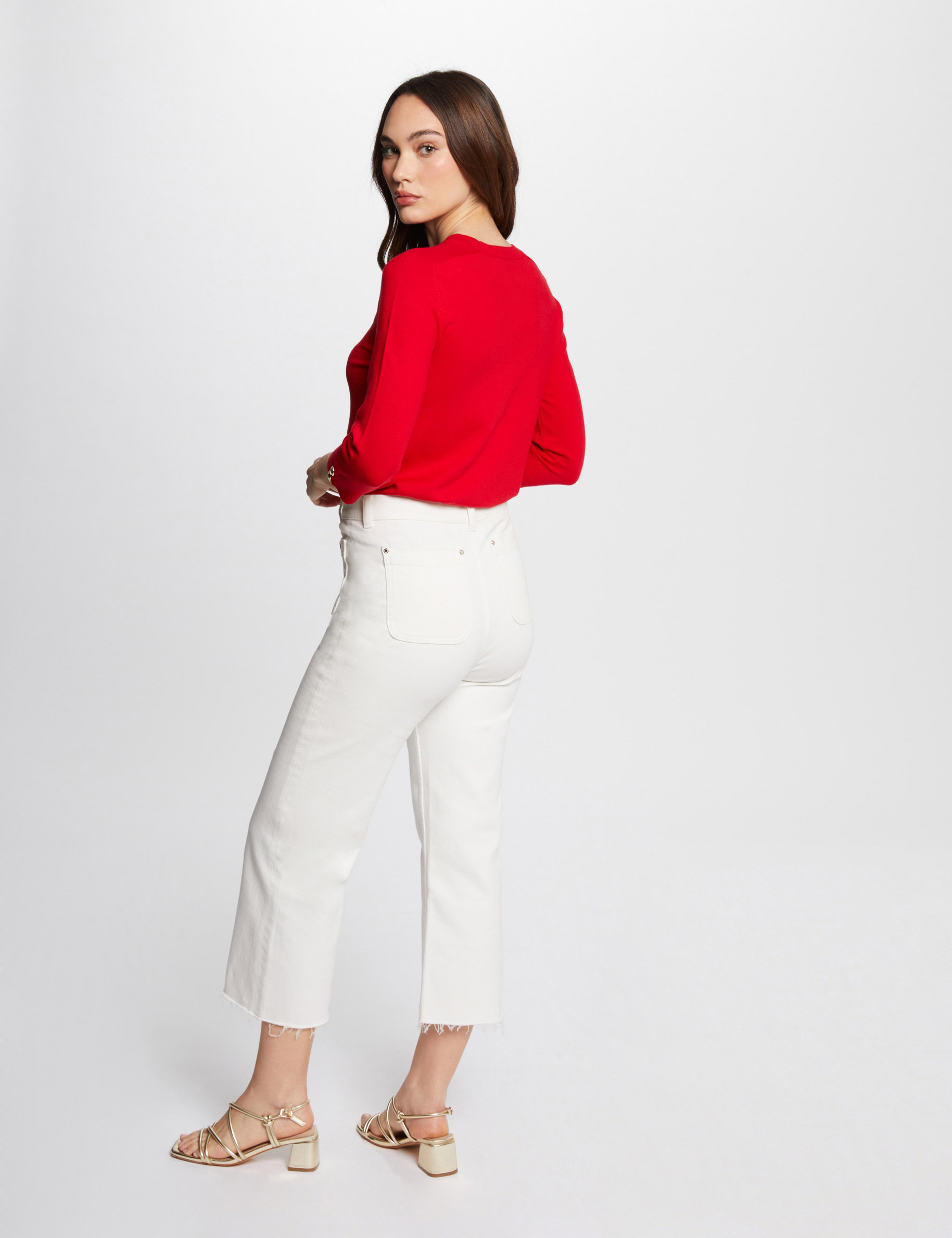 Jumper 3/4-length sleeves red women