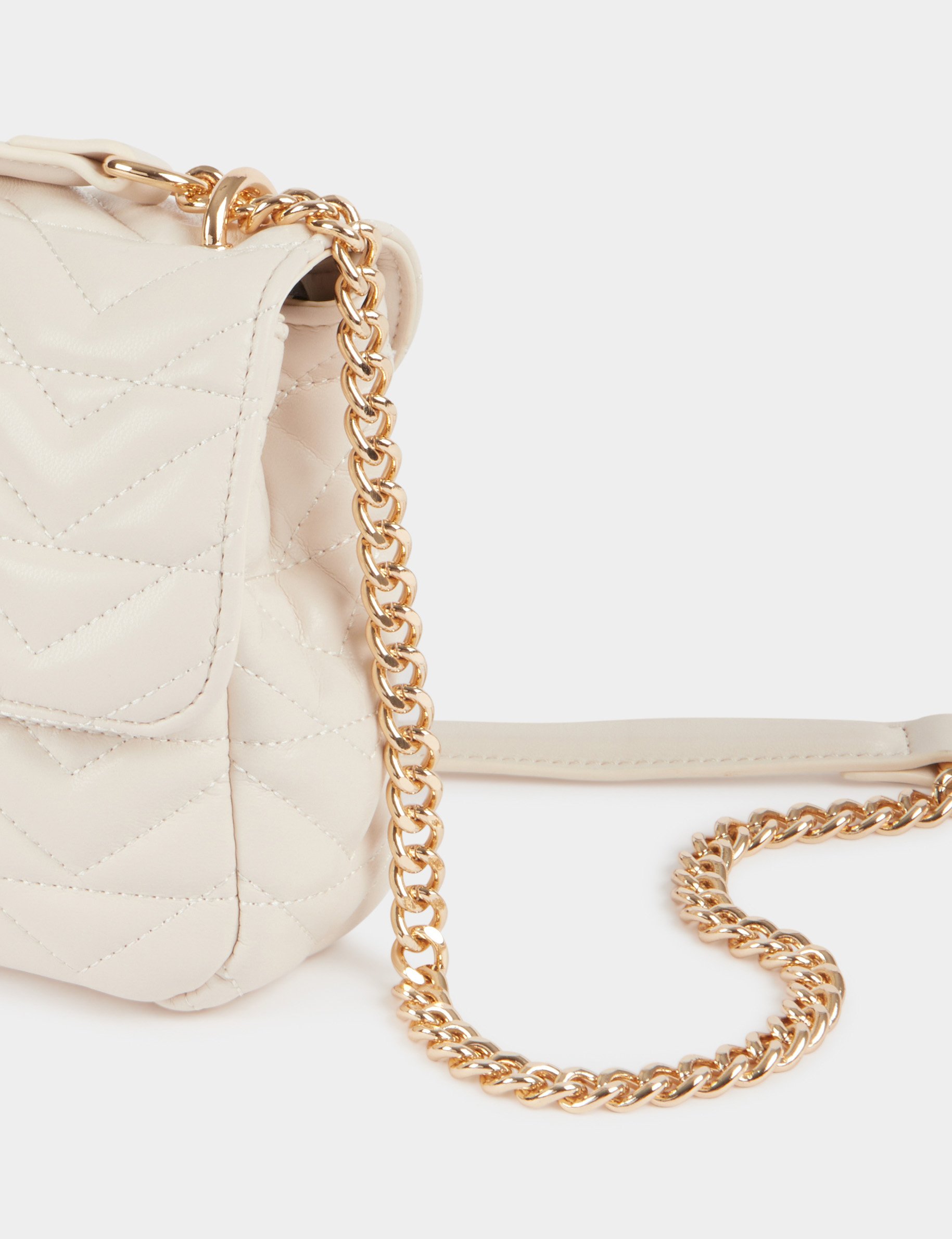 Quilted bag with M buckle ivory women