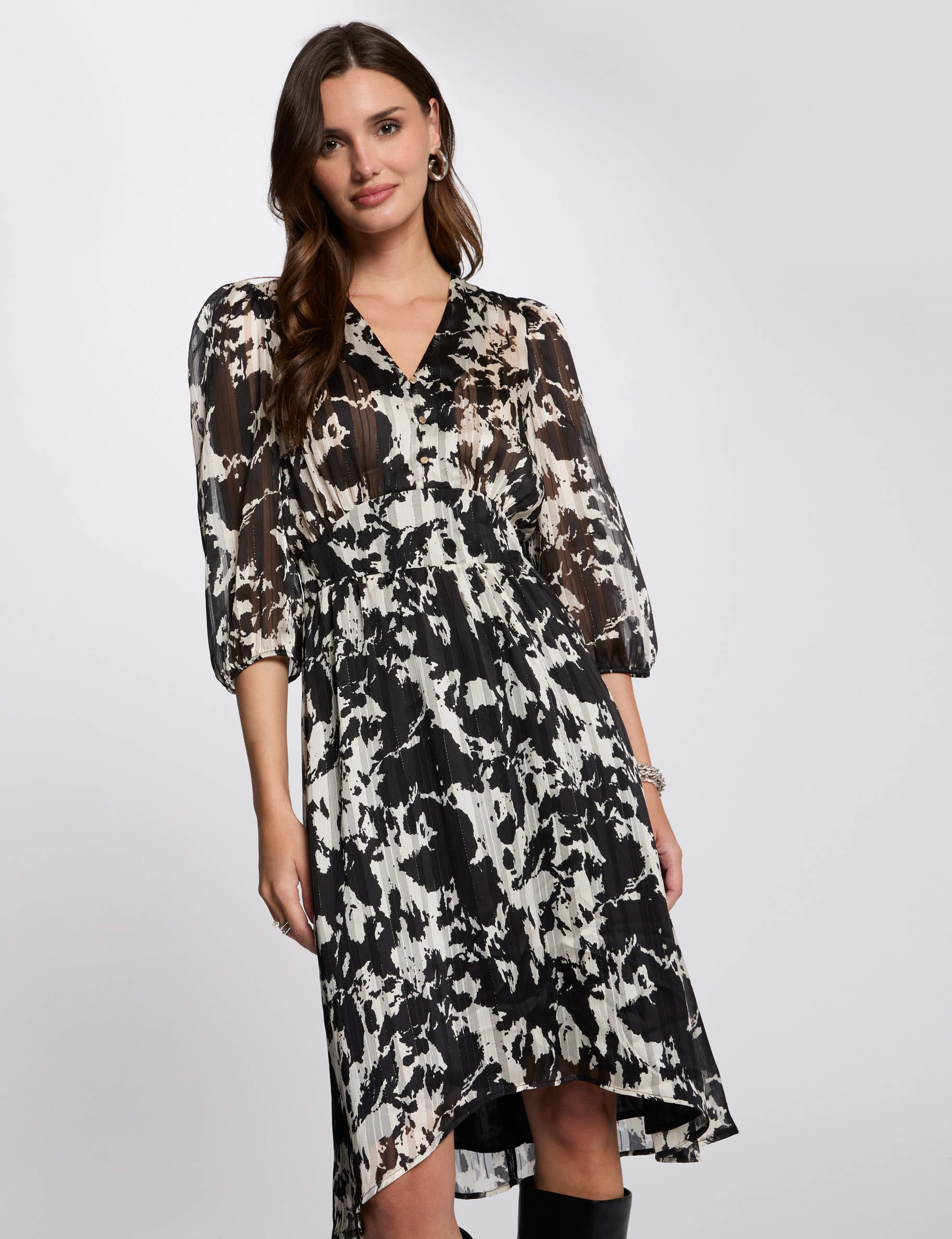 Printed A-line dress multicolor women