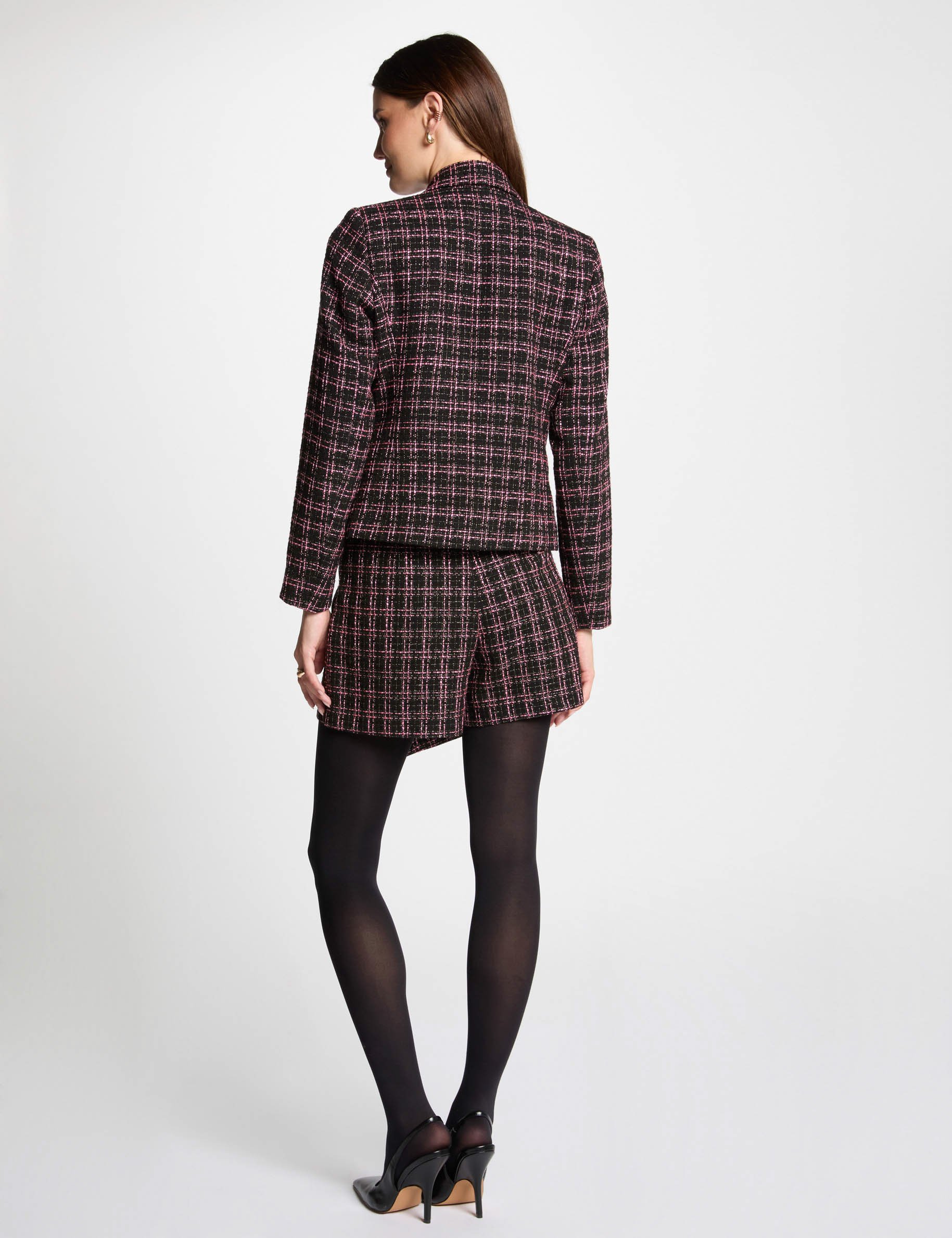 Jupe-short ajustée tweed multico femme