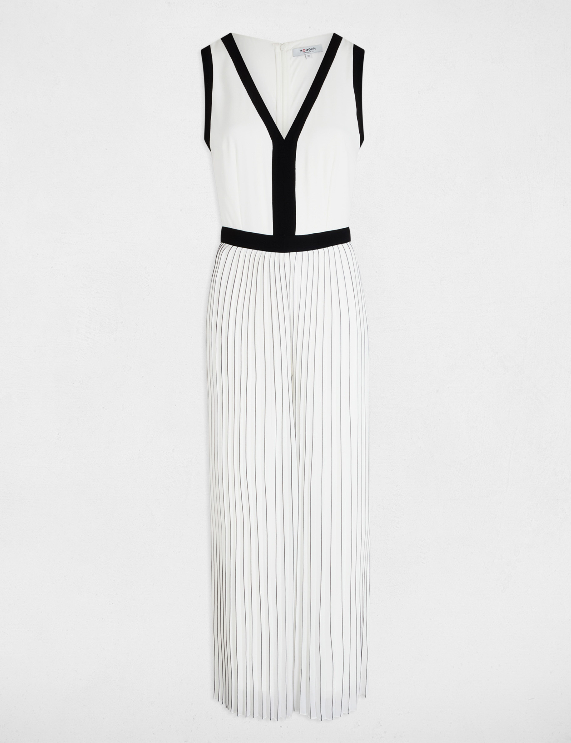 Pleated jumpsuit white women