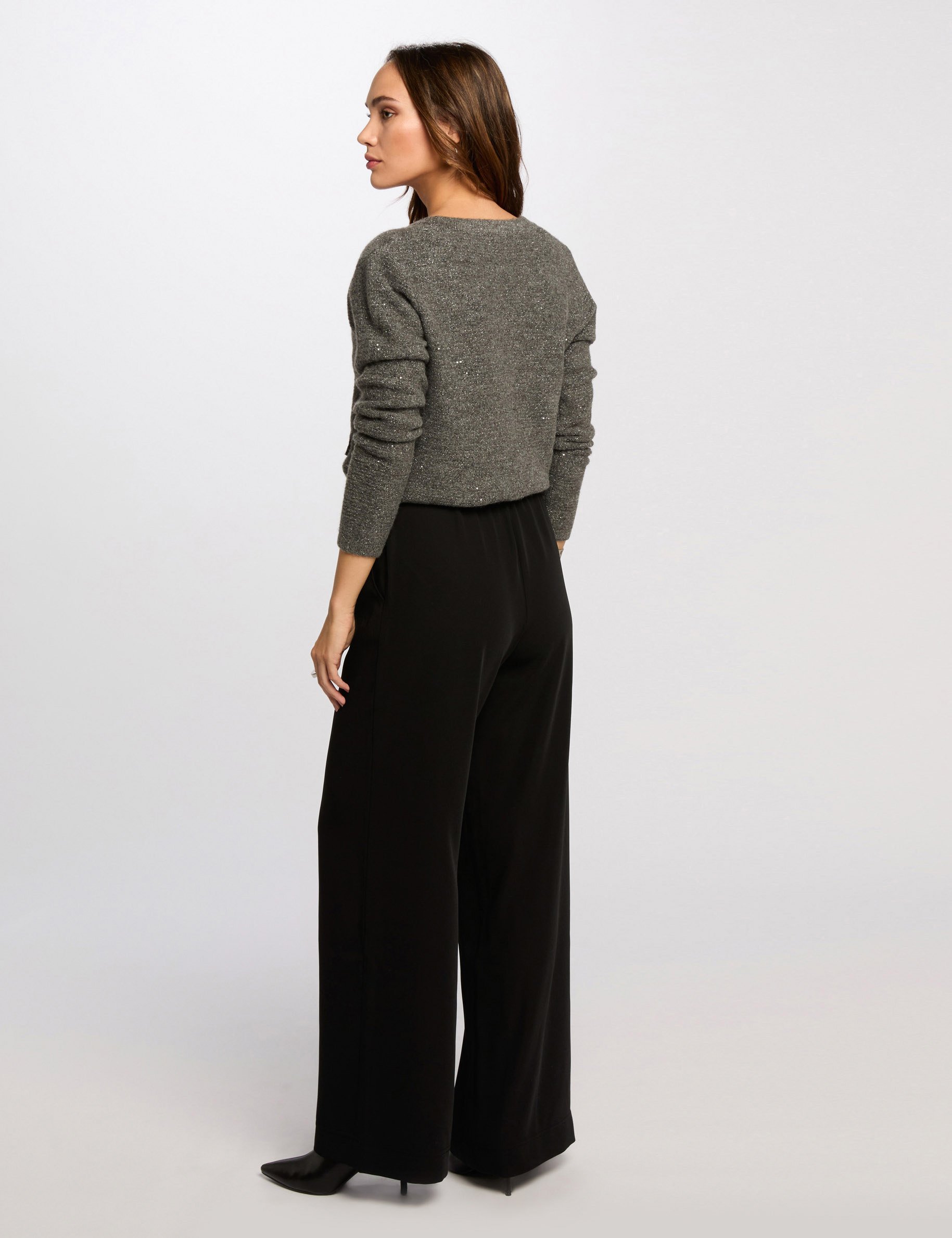 Wide leg trousers black women