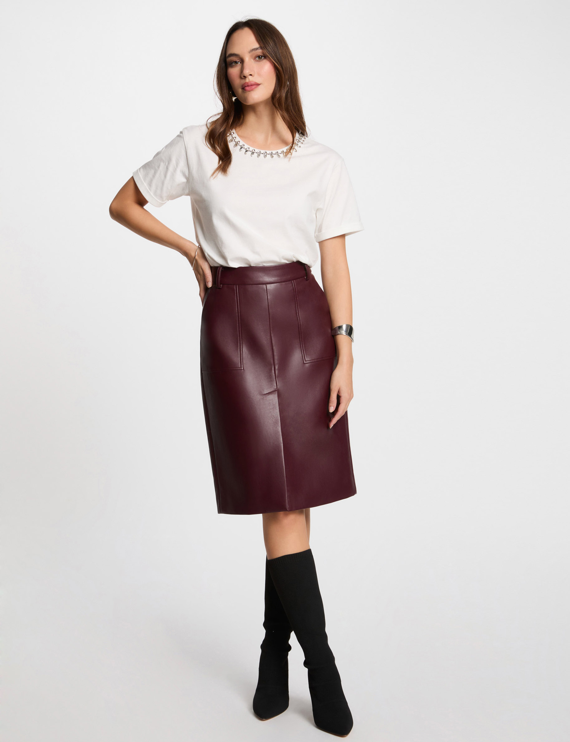 Pleather skirt womens best sale