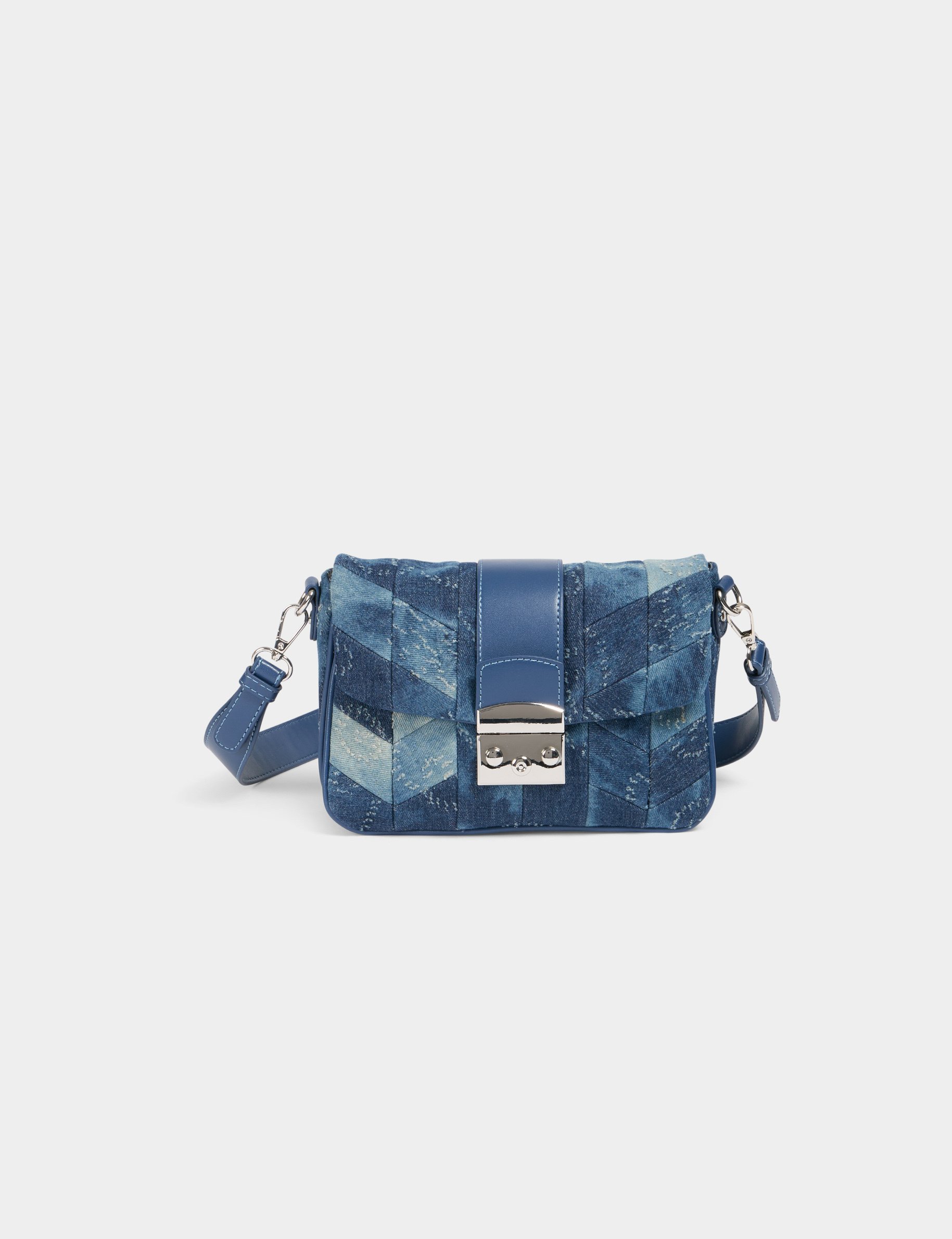 Denim bag with strap stone wash denim women