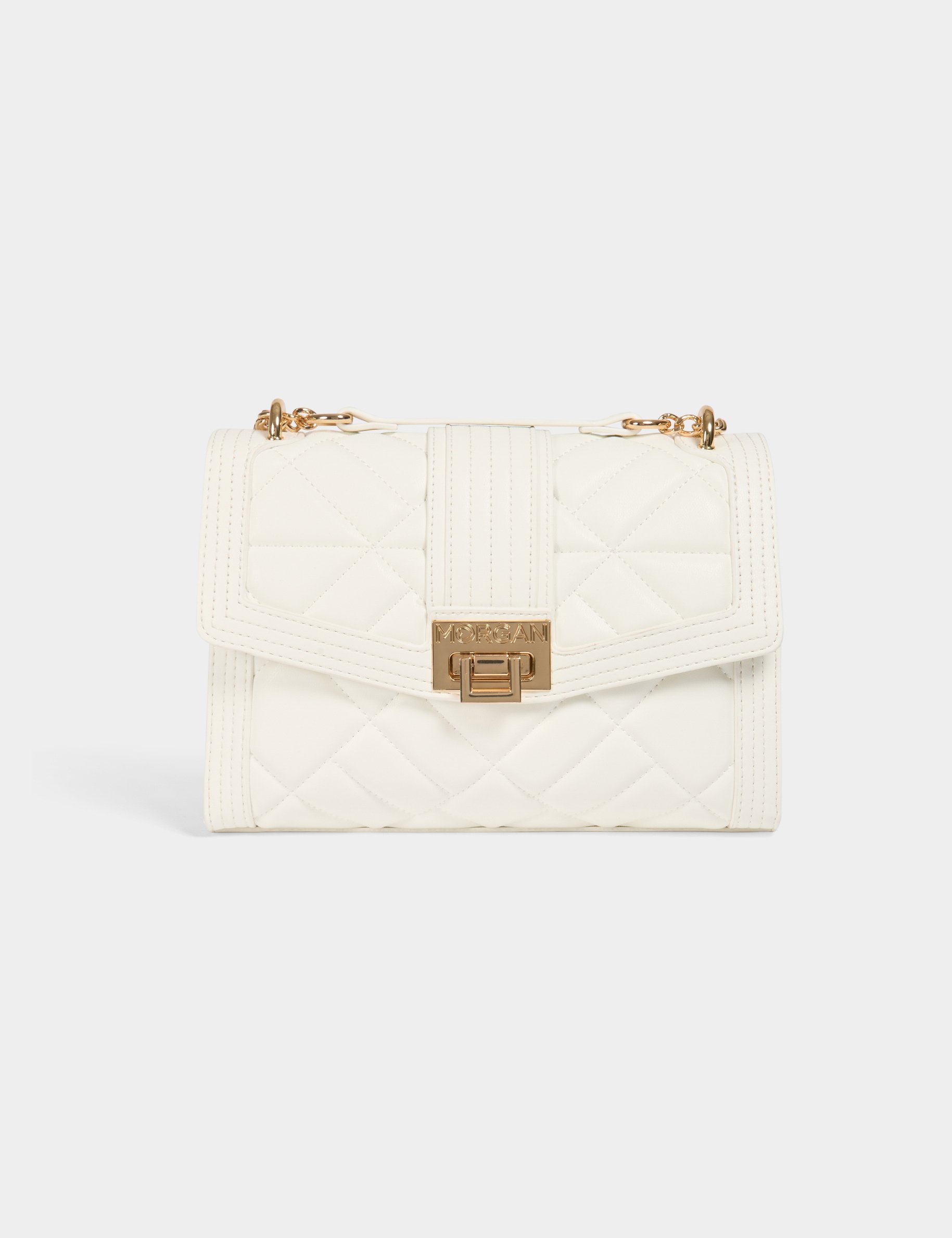 Clutch bag with quilted effect white women