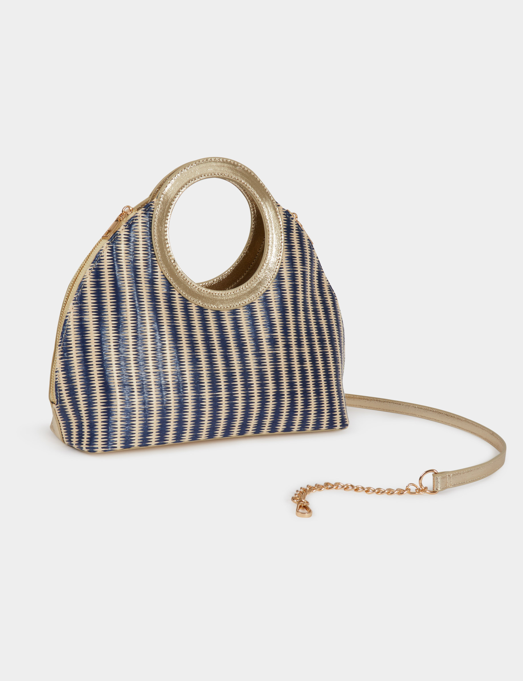 Braided bag with stripes multicolor women