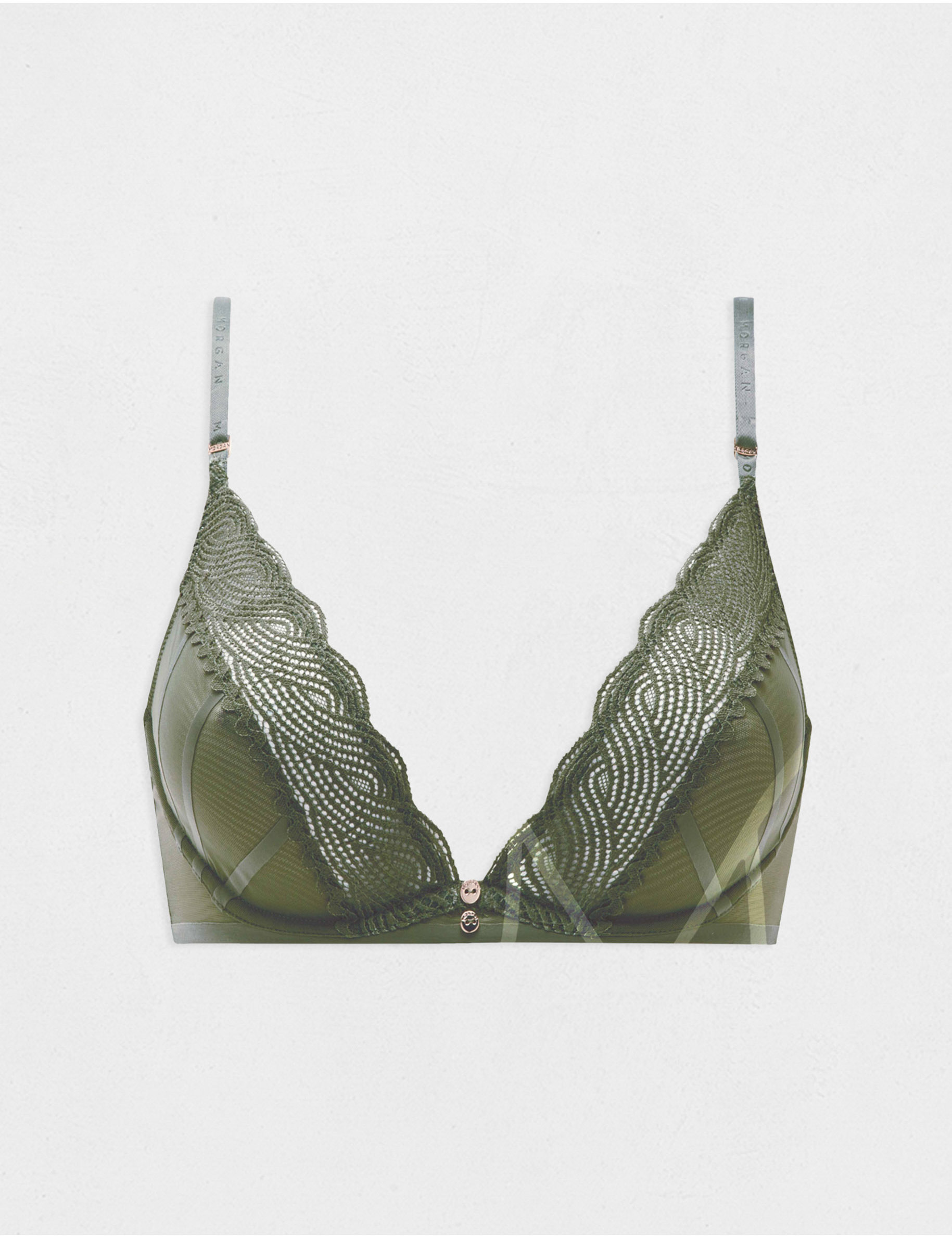 Underwired bra khaki green women