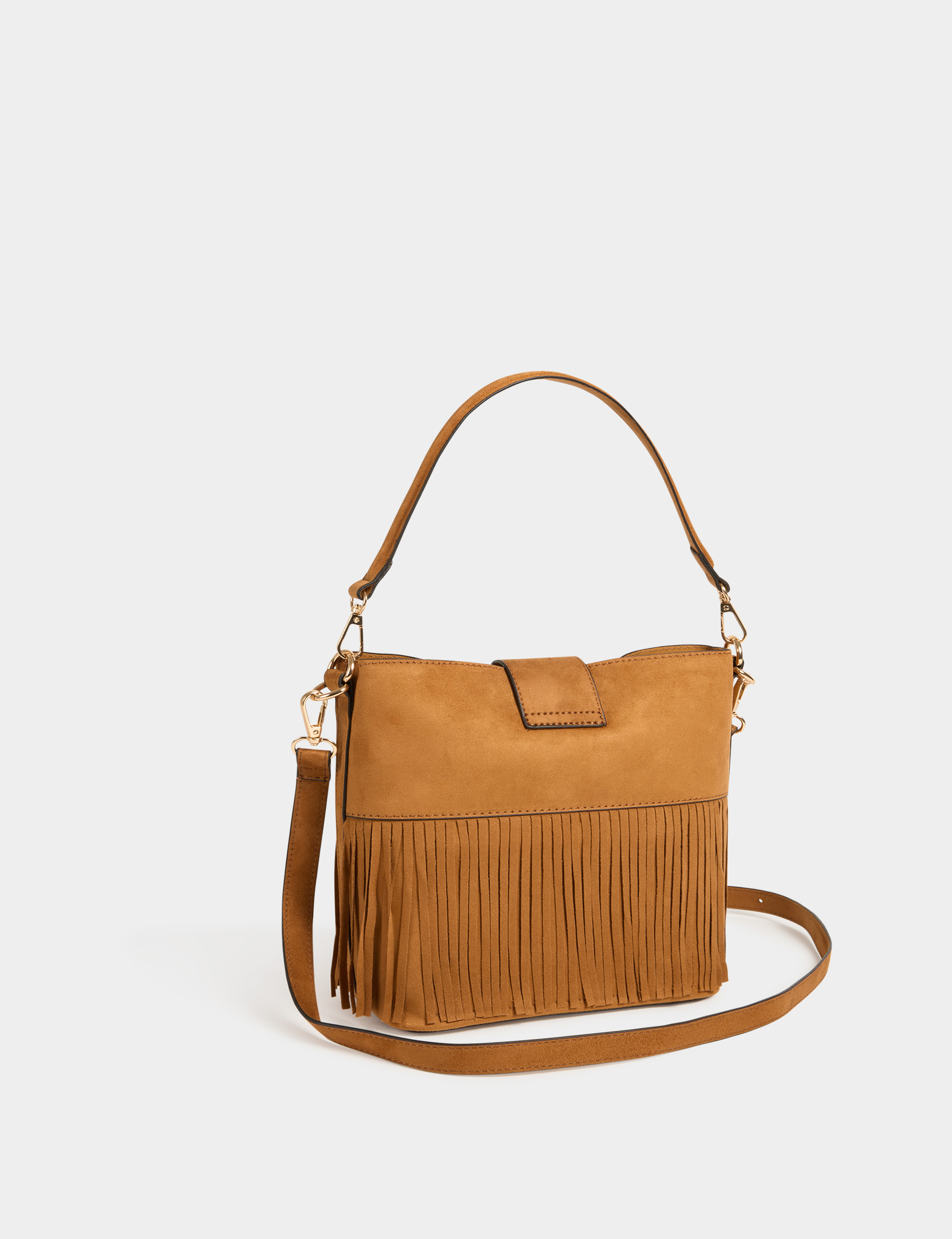 Bag with fringes camel ladies'