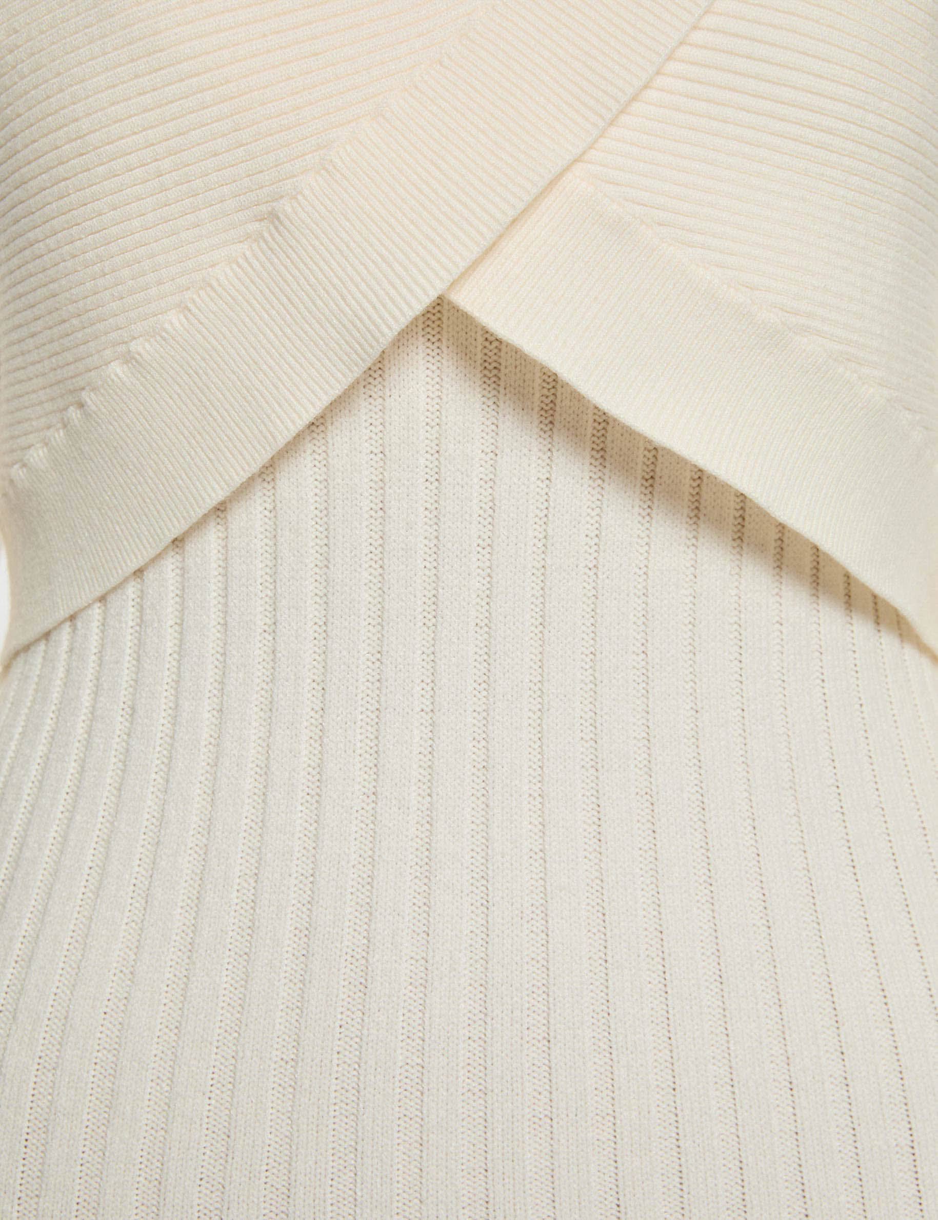 fitted dress with high neck ivory women null