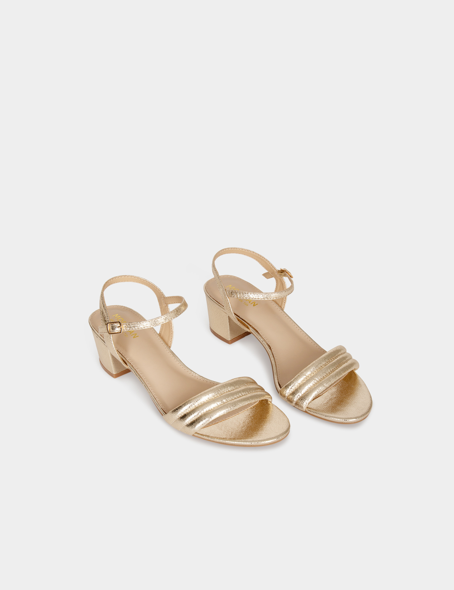 Sandals with heels gold yellow women