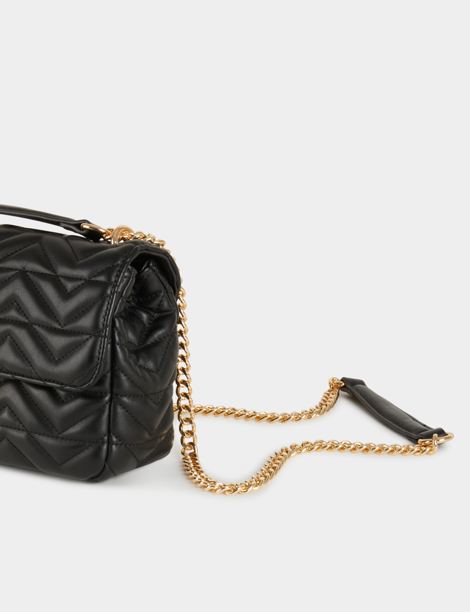 Quilted bag with M buckle black women