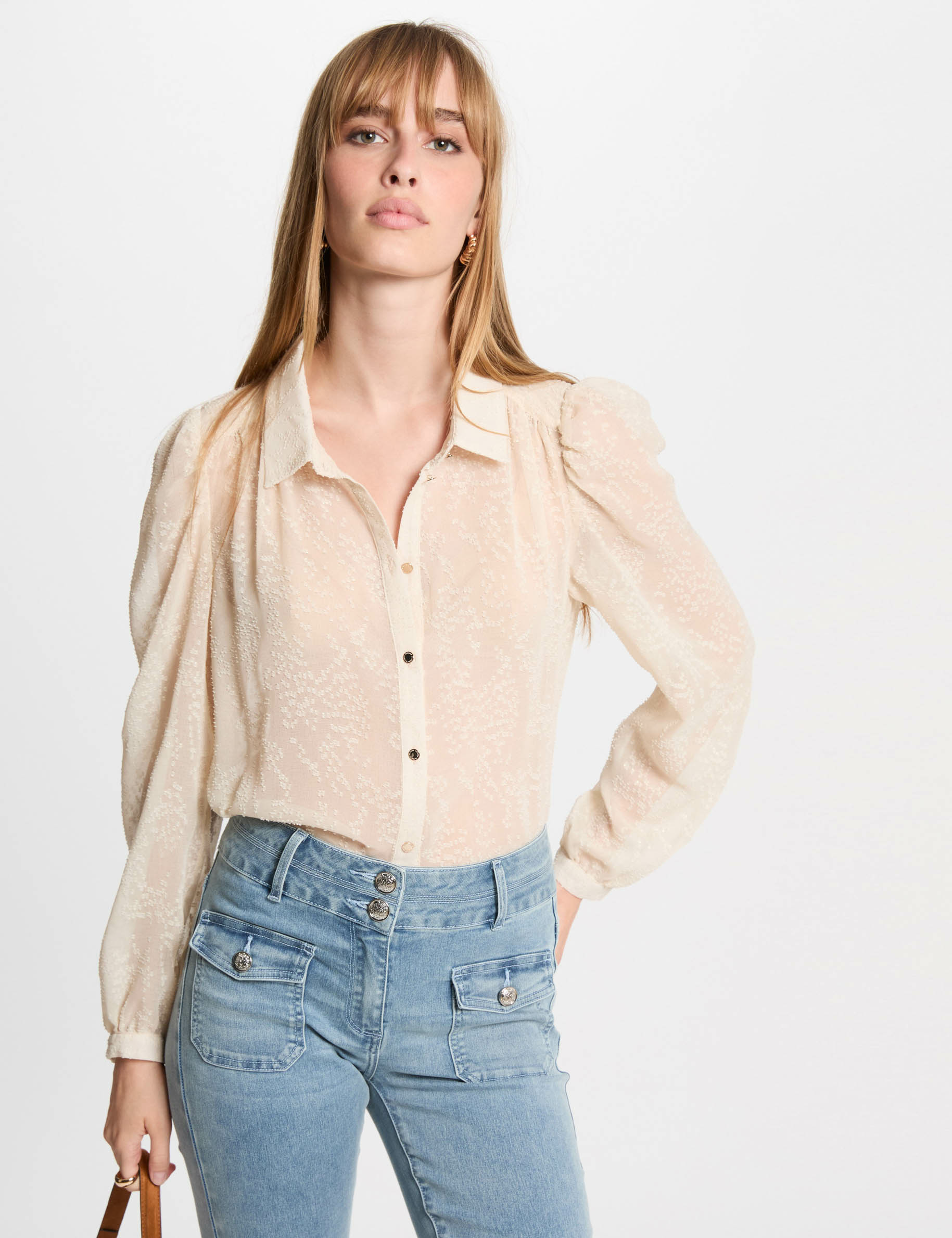 Long-sleeved shirt ivory women