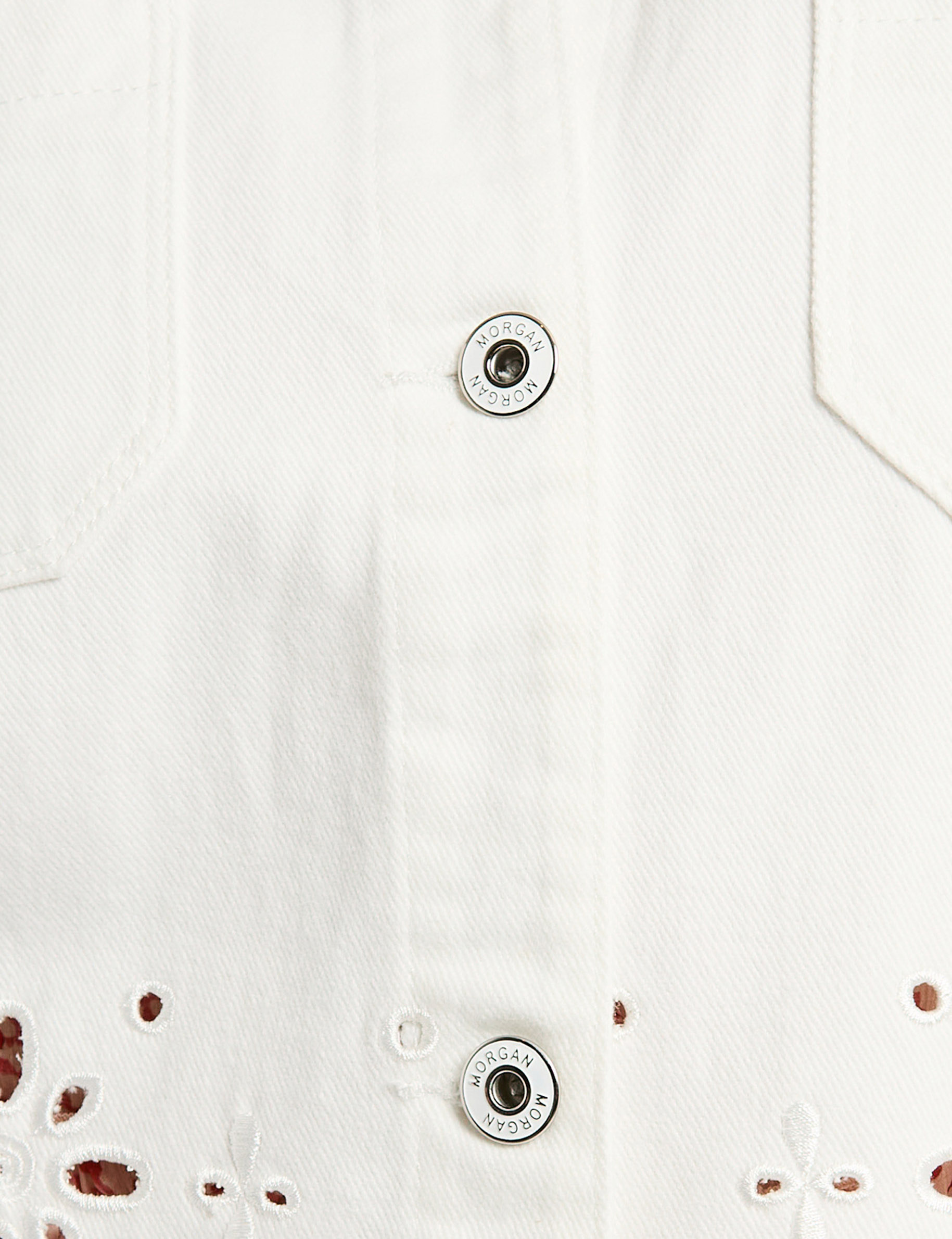 embroidered denim jacket white women null