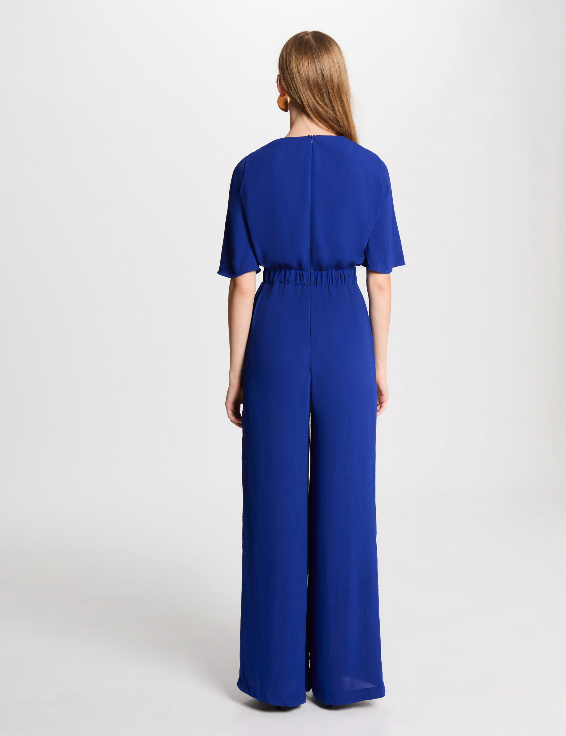 Jumpsuit wide leg electric blue women