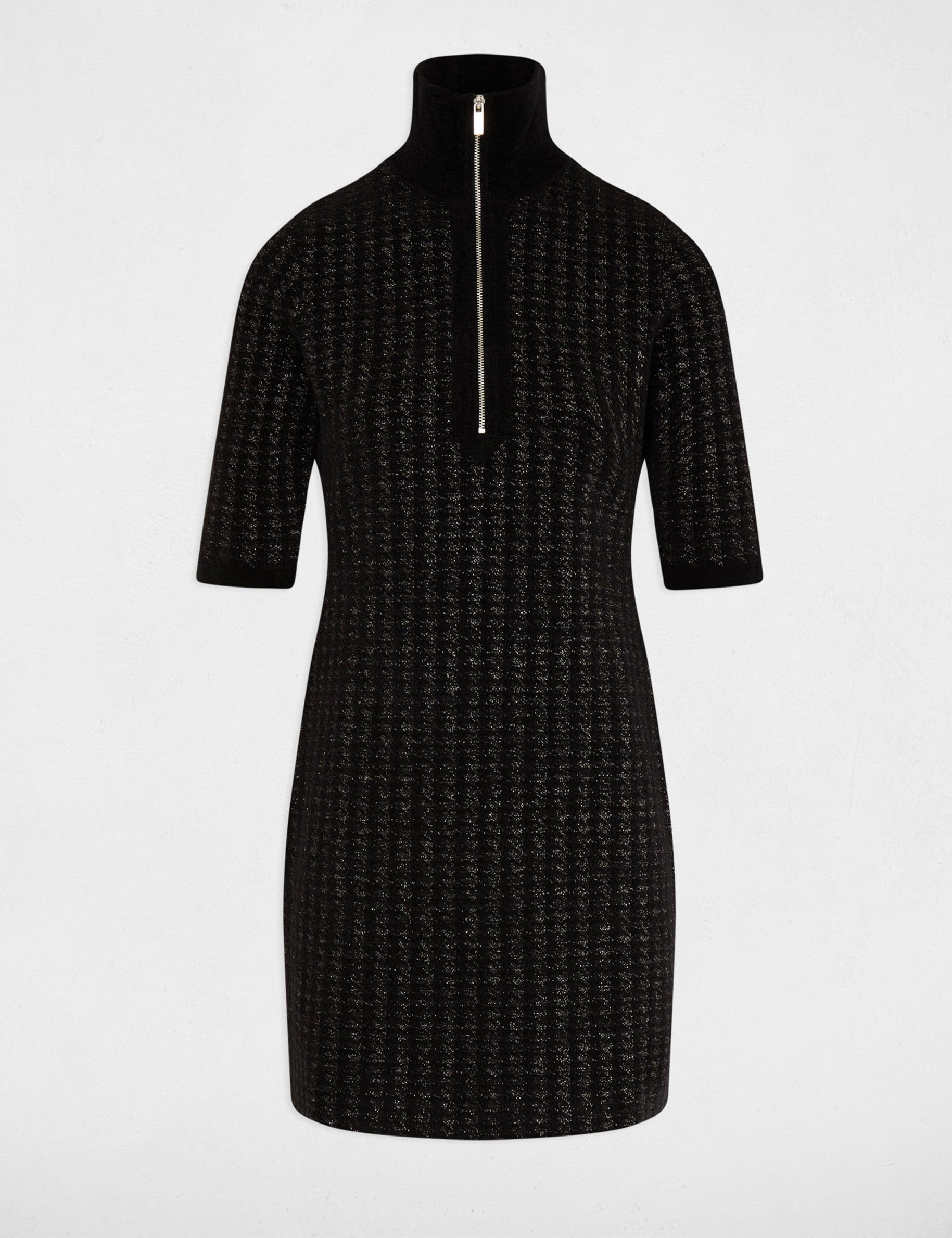 Fitted mini knitted dress black women