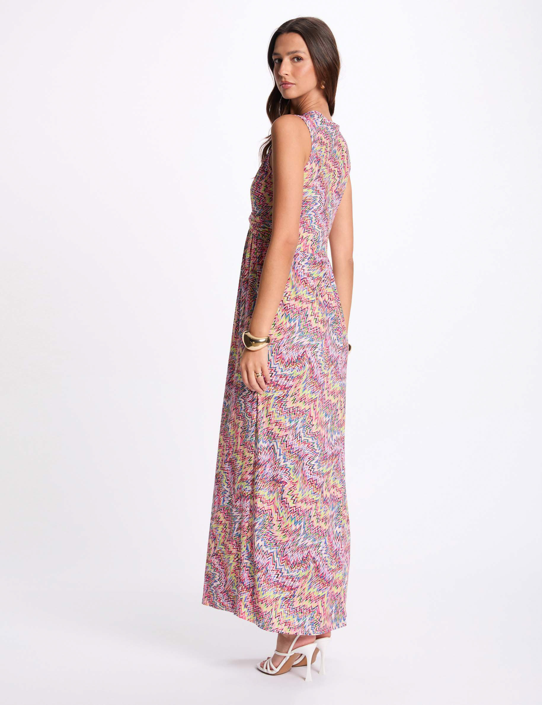 Printed maxi straight dress multicolor women