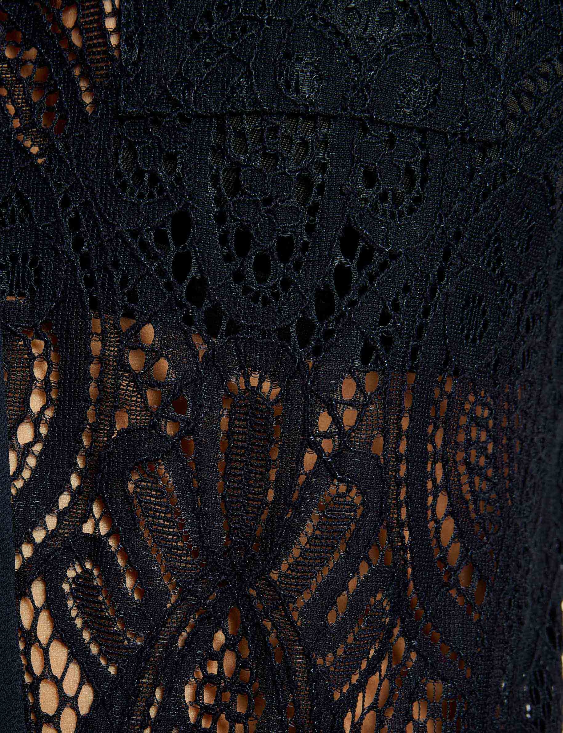 cropped lace shirt navy blue women null