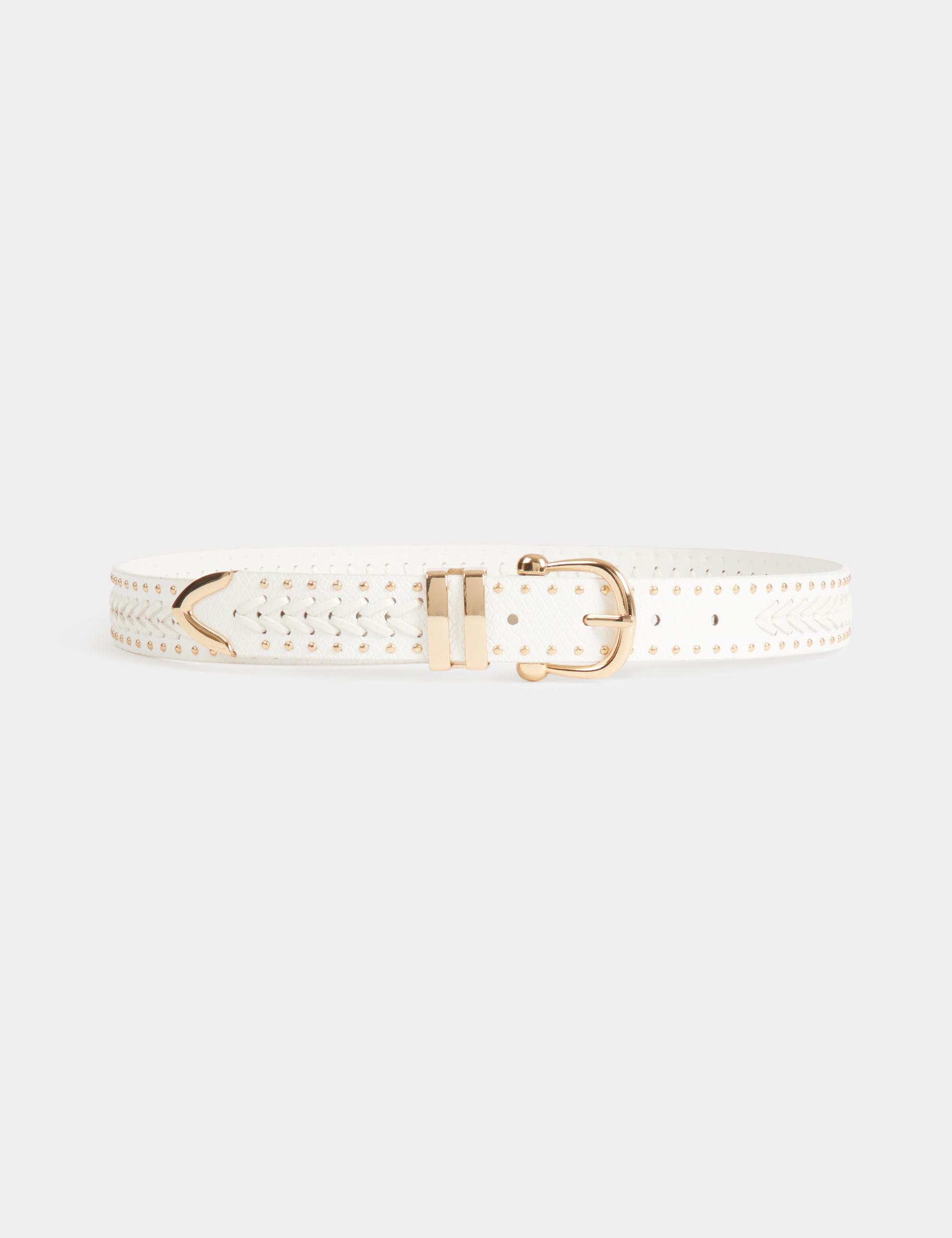 Belt croc effect and studs white women