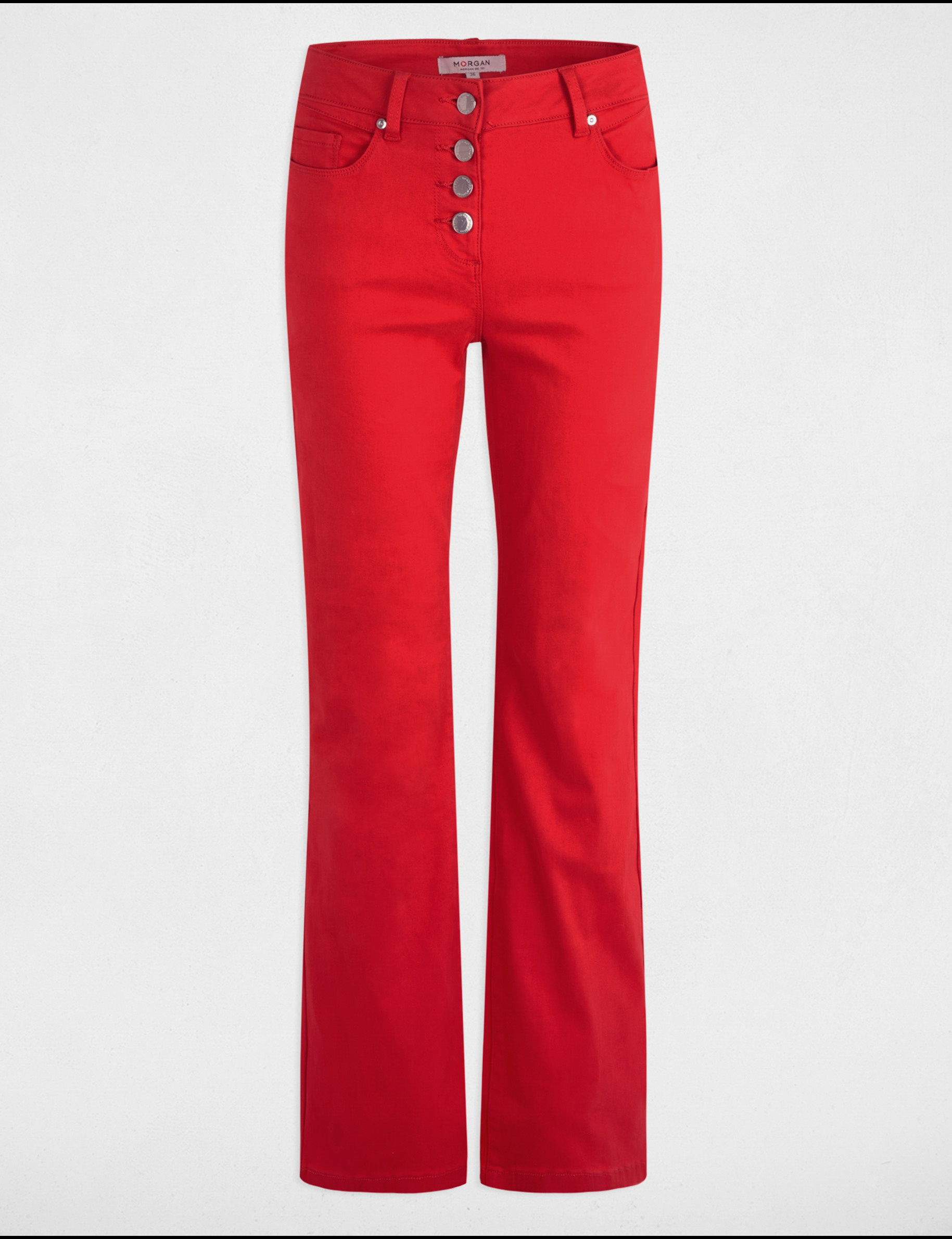 Buttoned bootcut trousers red women