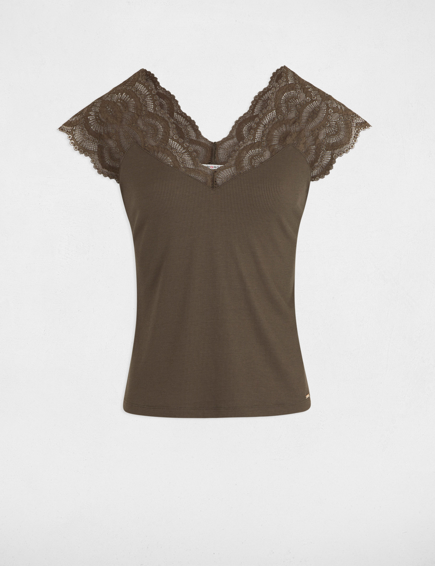 Short-sleeved t-shirt khaki green women