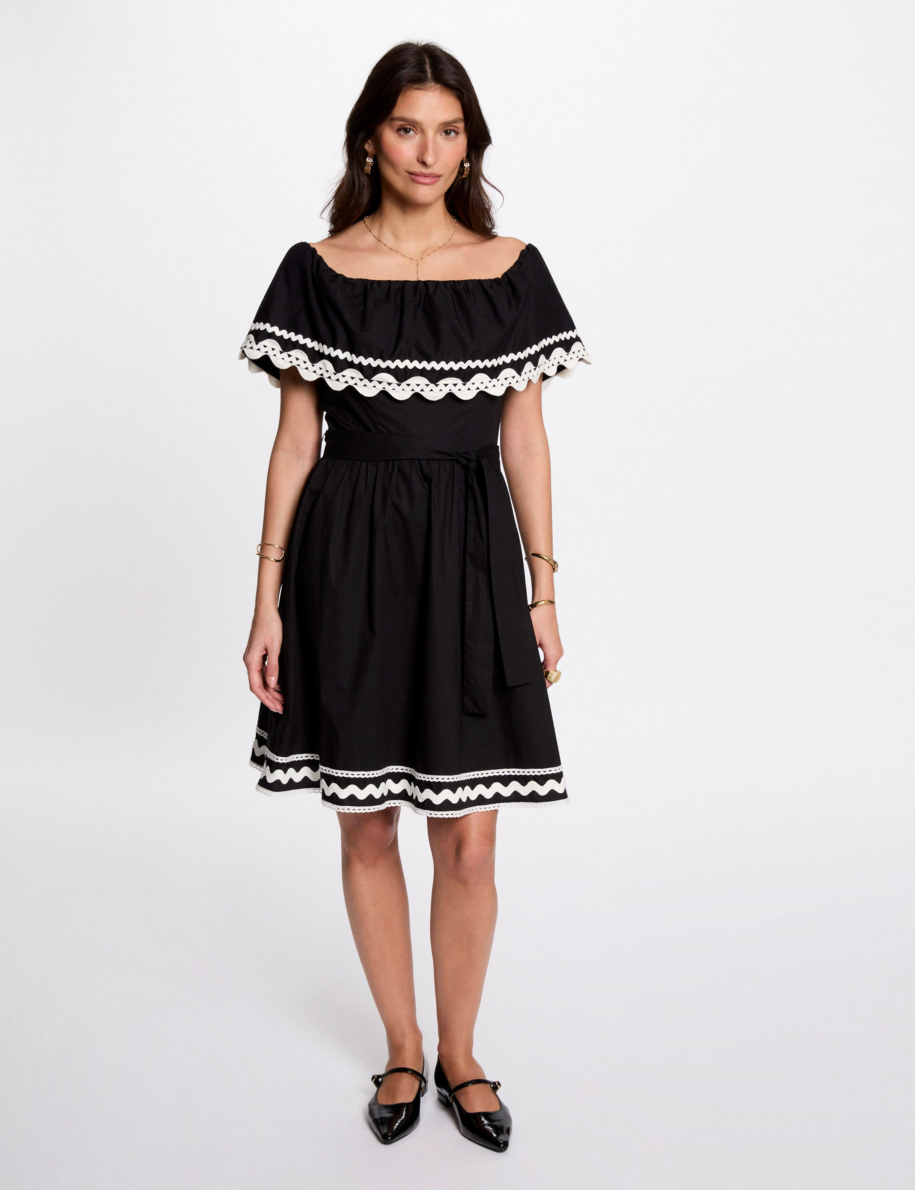 A-line mini dress black women