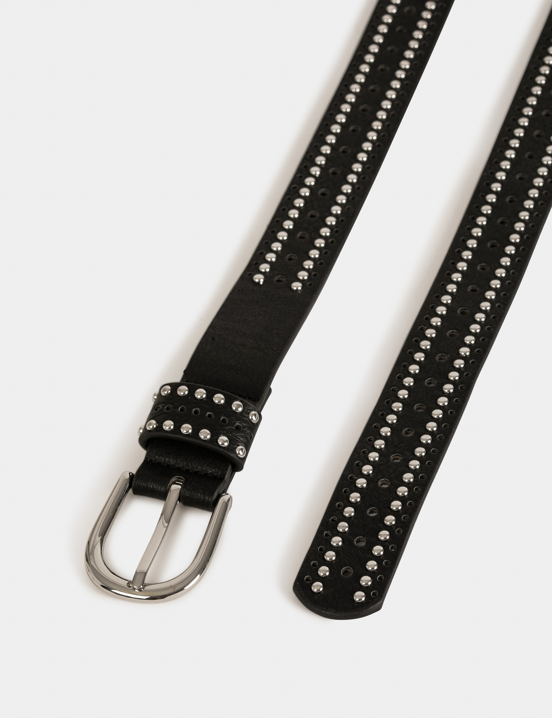 belt with studs and perforations black women null