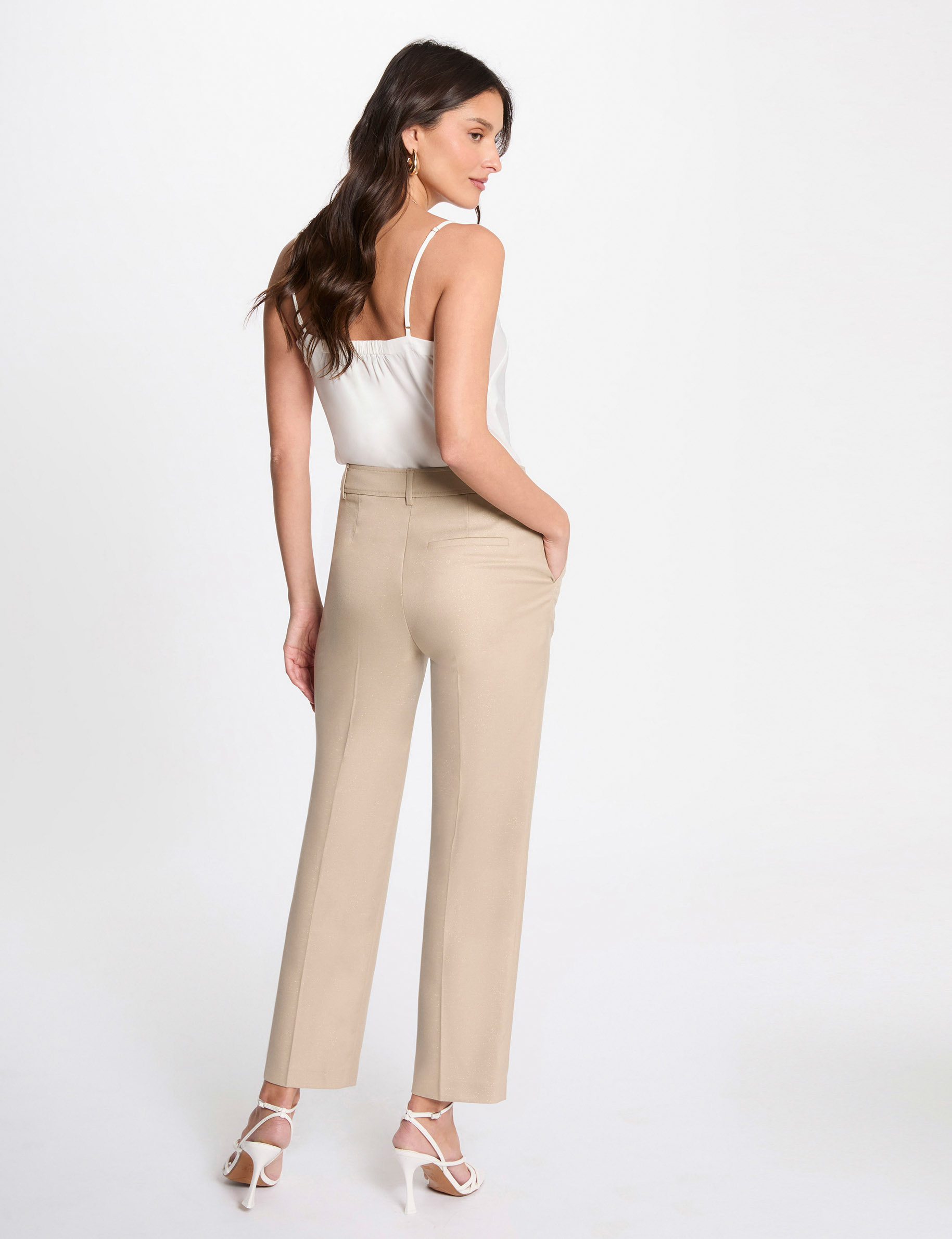 Straight trousers light brown women