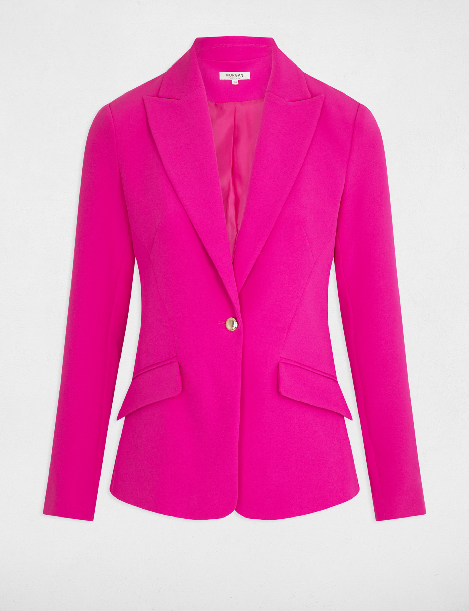 Straight blazer long sleeves dark pink women