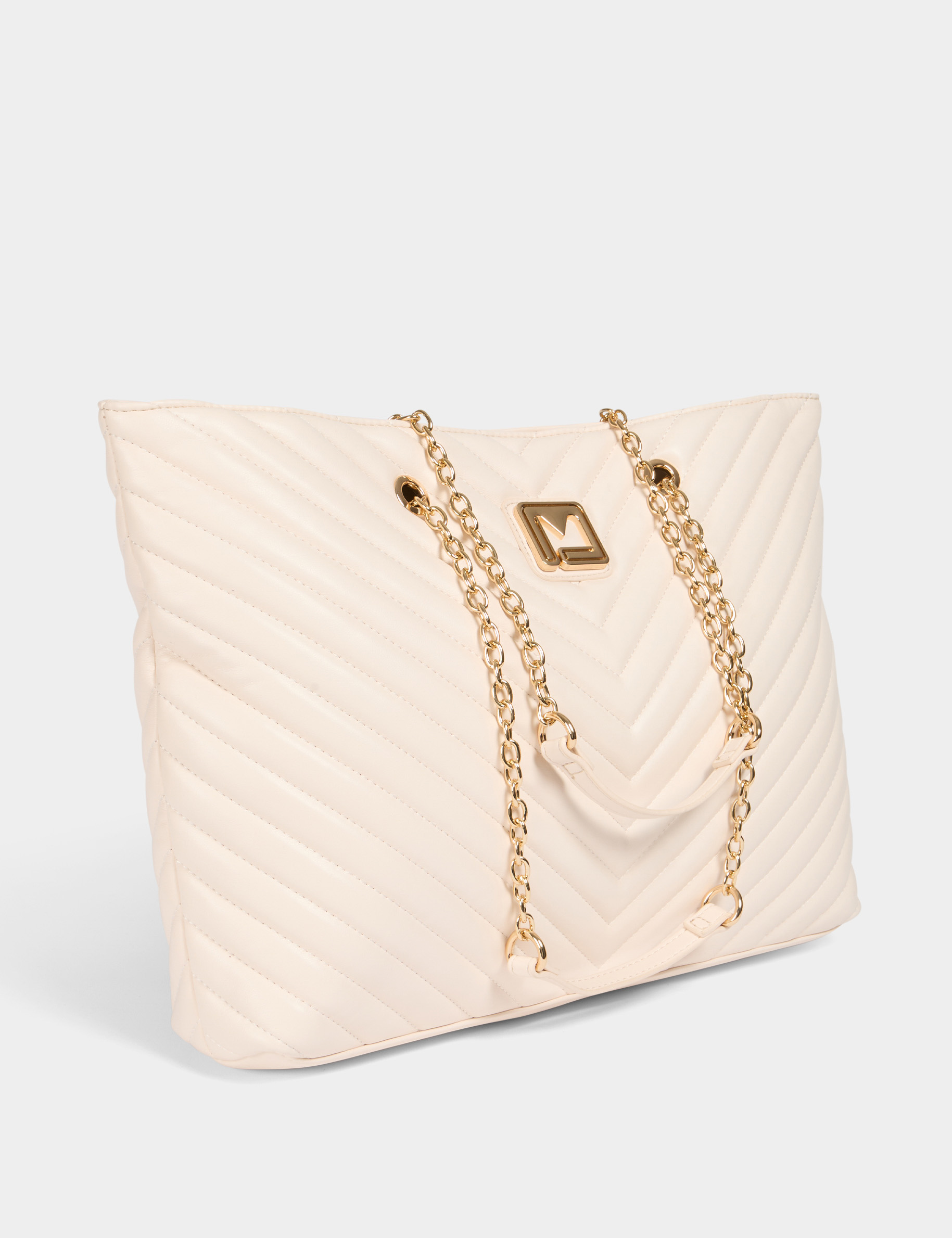 Quilted shopper bag ivory women