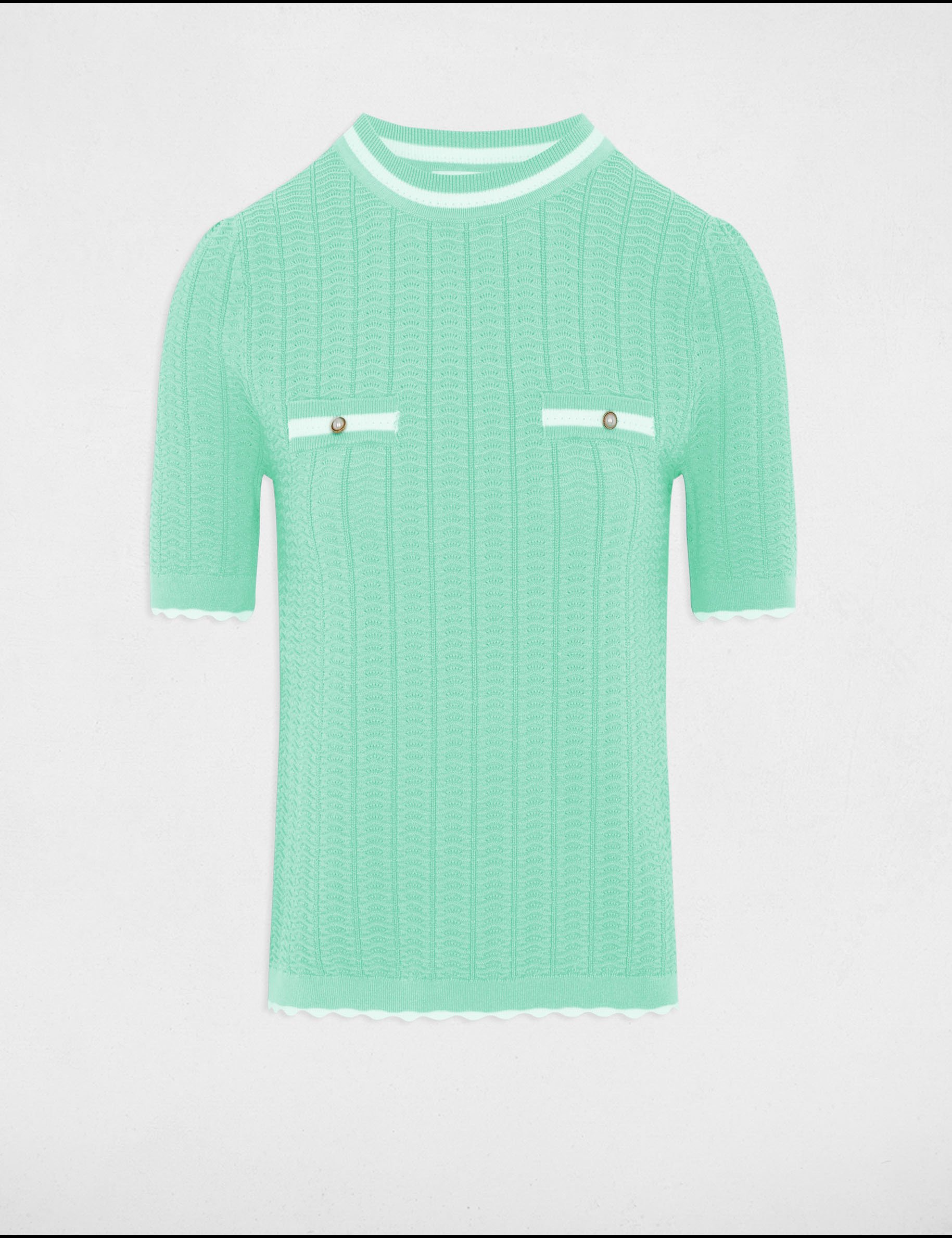 Short-sleeved jumper mint green women