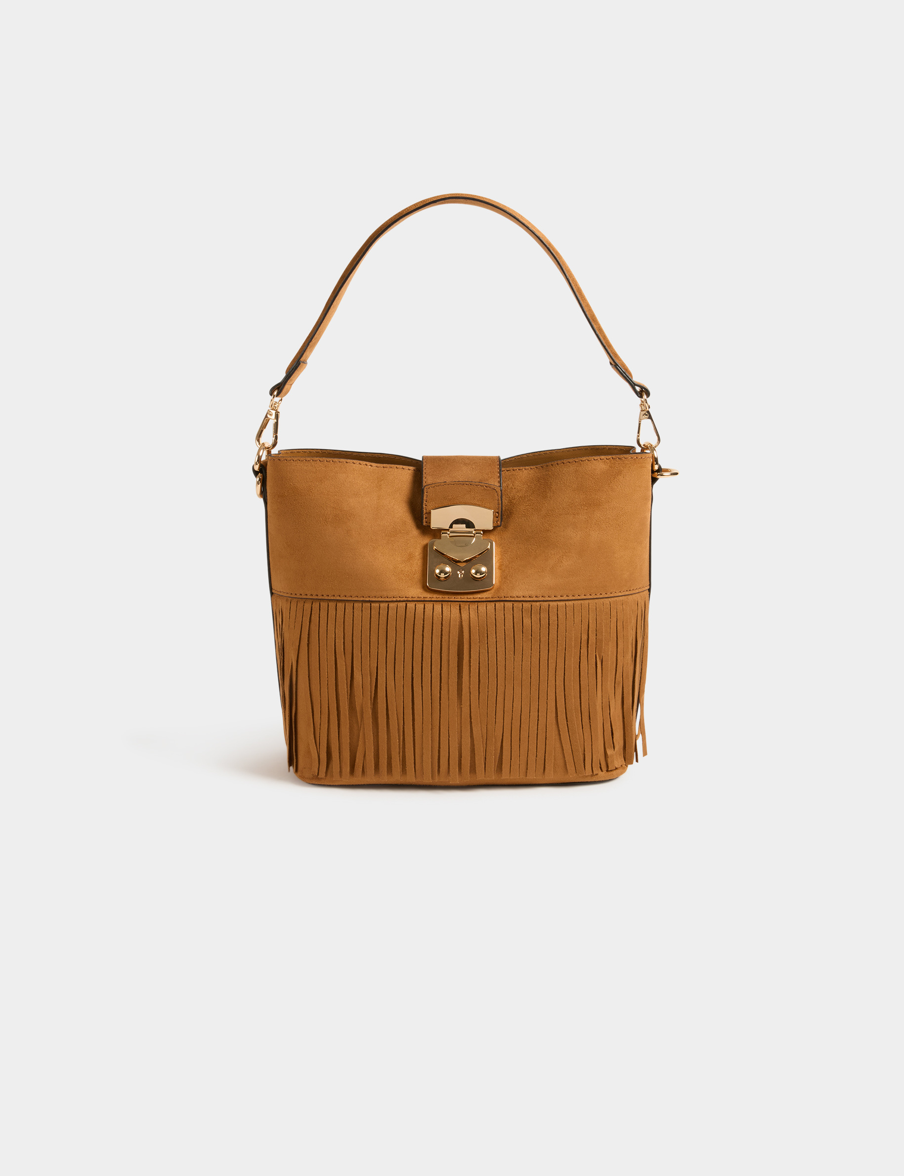 Sac avec franges camel femme