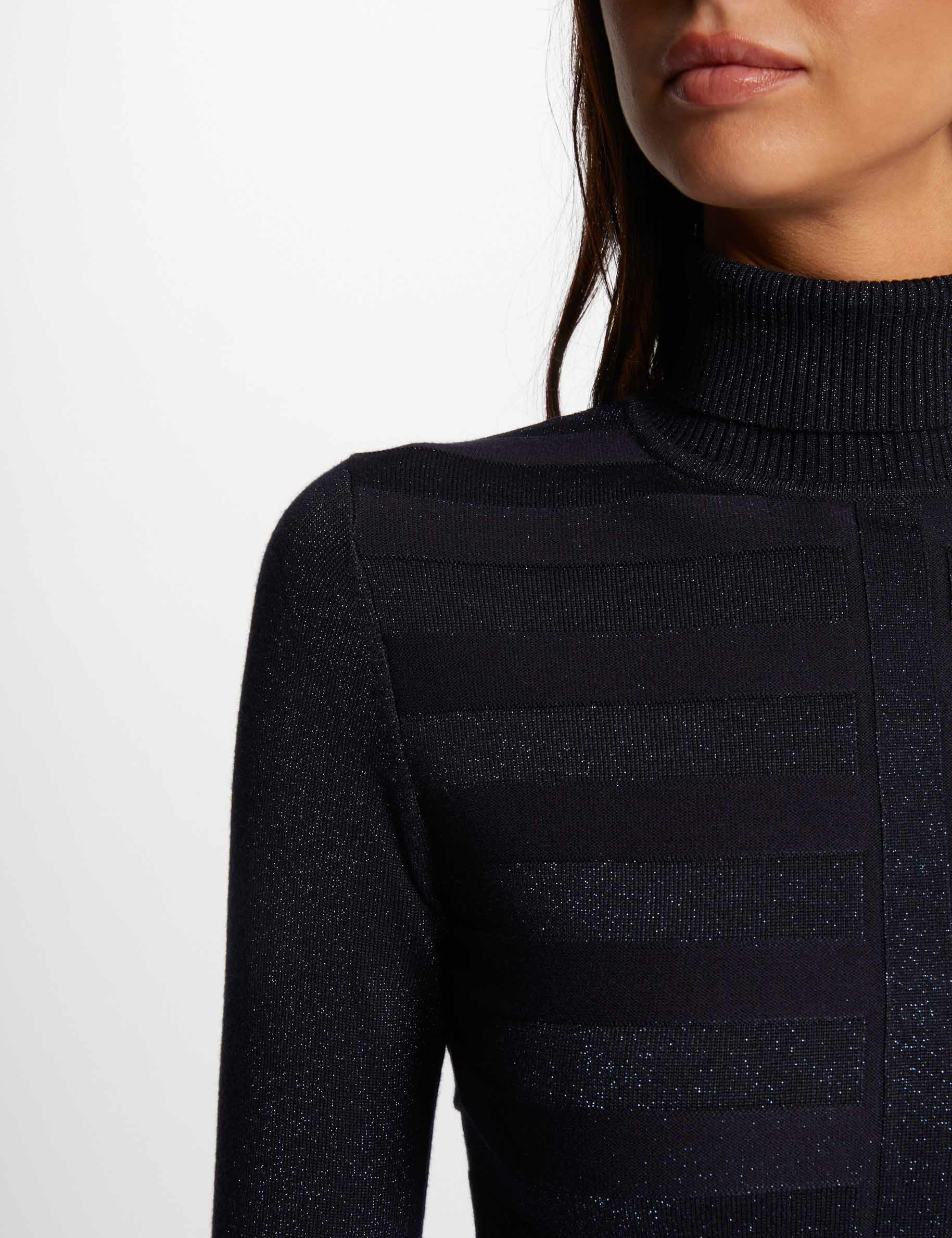 Long-sleeved jumper with turtleneck navy women