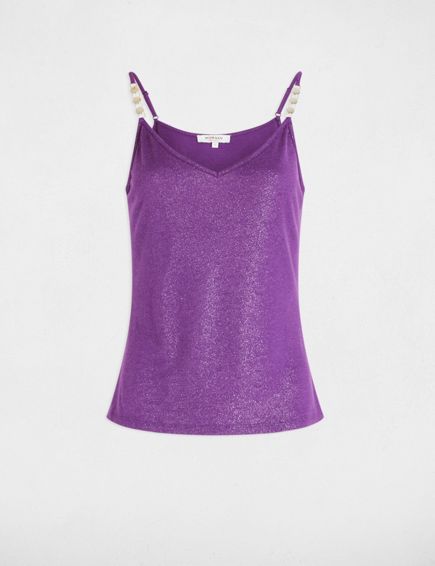 Vest top thin straps purple women