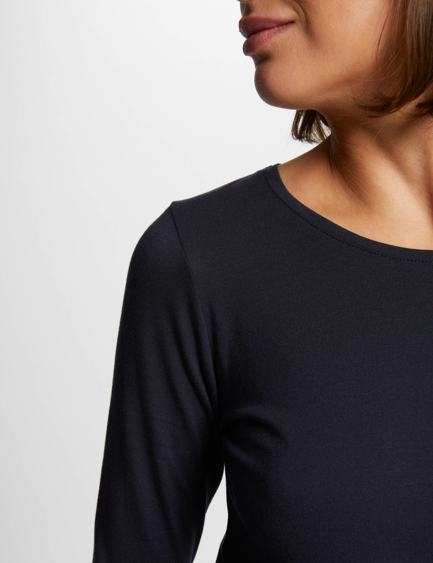 3/4-length sleeved t-shirt navy women